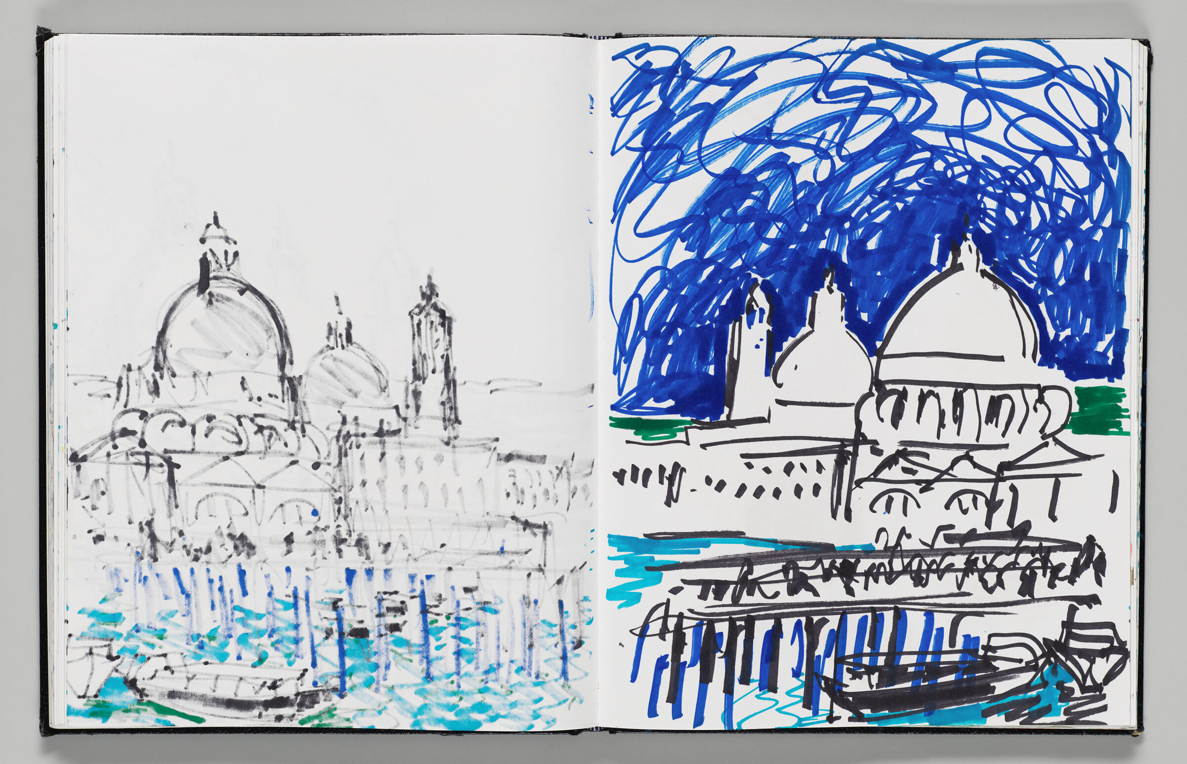 Untitled (Bleed-Through Of Previous Page, Left Page); Untitled (View Of Venice, Italy, Right Page)