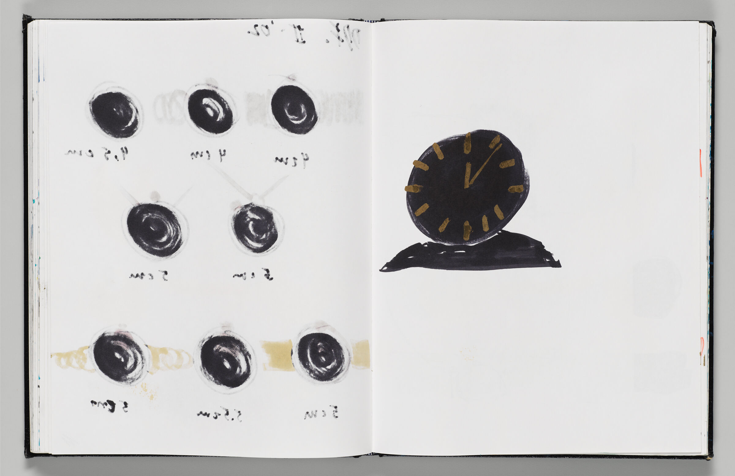 Untitled (Bleed-Through Of Previous Page, Left Page); Untitled (Watch Design, Right Page)