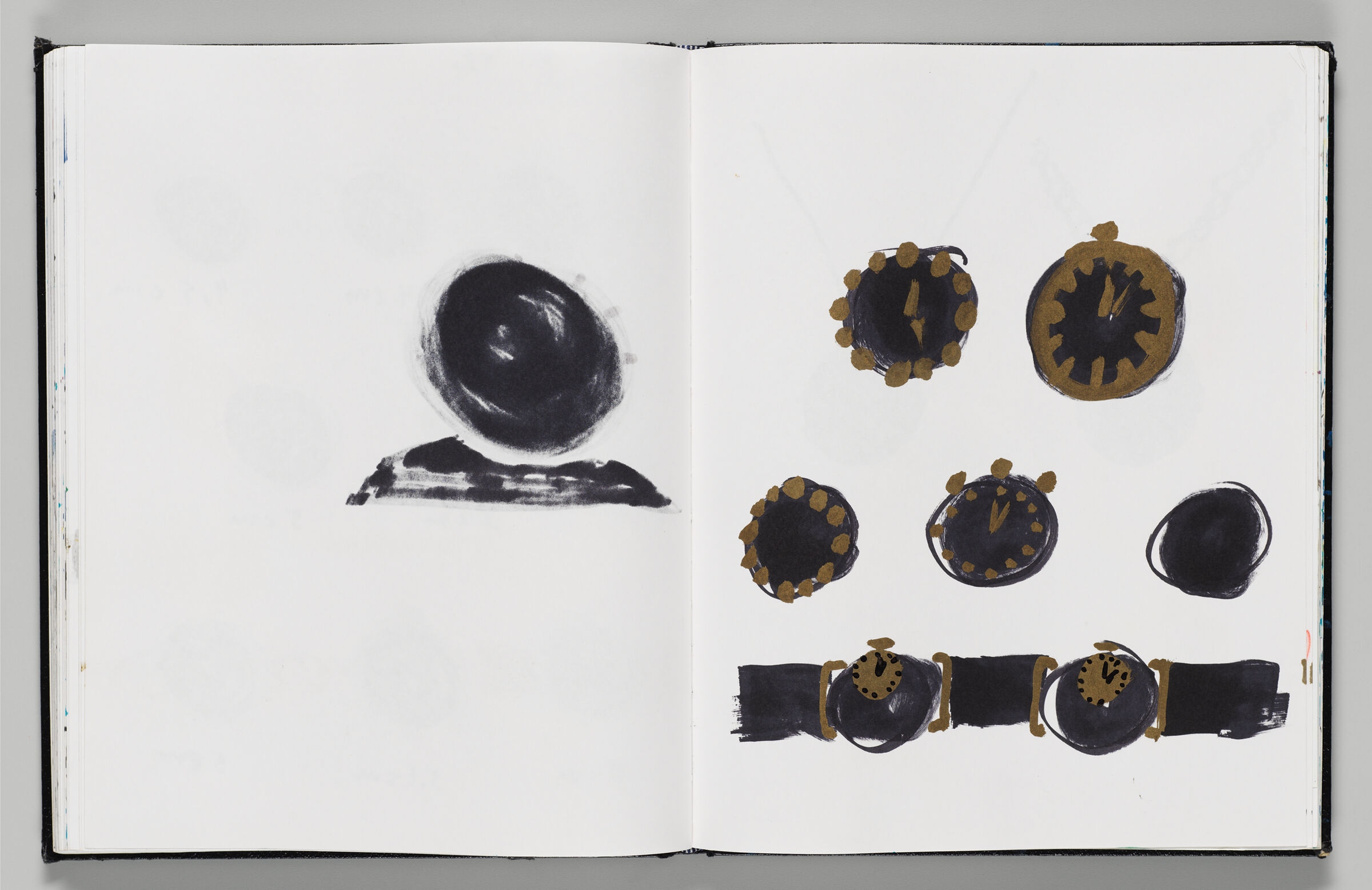 Untitled (Bleed-Through Of Previous Page, Left Page); Untitled (Watch Designs, Right Page)