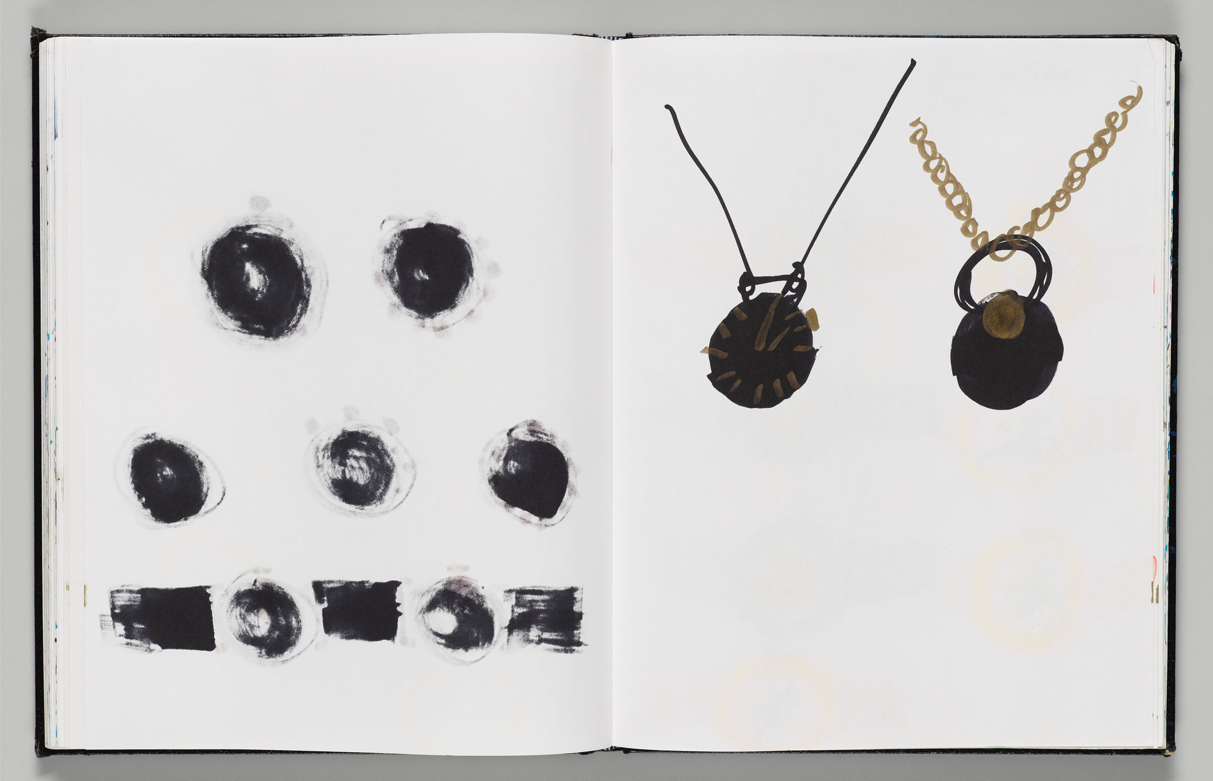 Untitled (Bleed-Through Of Previous Page, Left Page); Untitled (Watch Designs, Right Page)