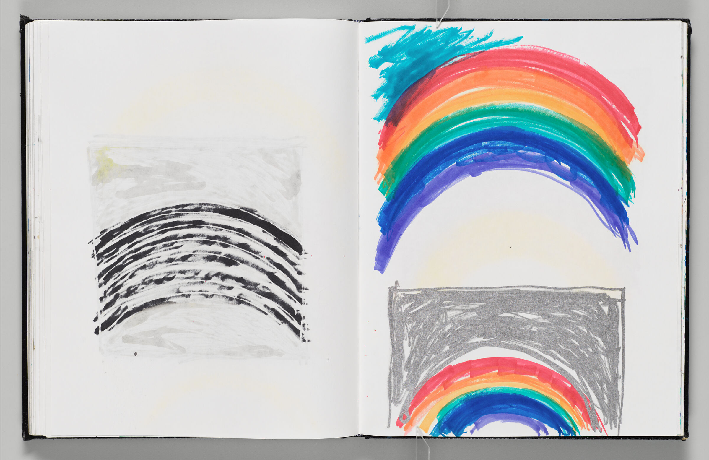 Untitled (Bleed-Through Of Previous Page, Left Page); Untitled (Rainbow Designs For Rosenthal, Right Page)