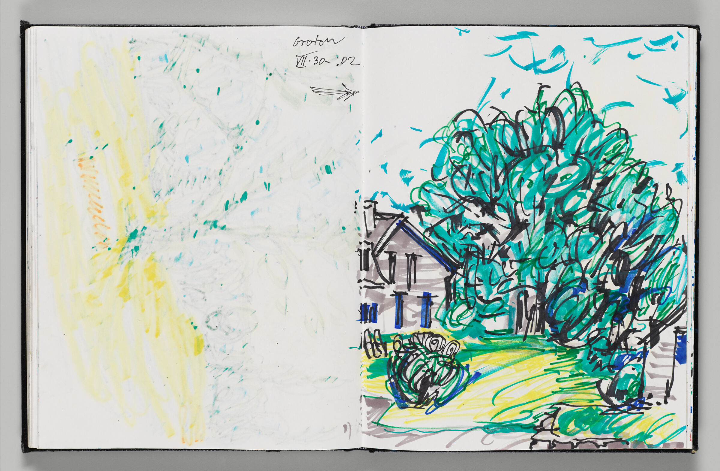 Untitled (Bleed-Through Of Previous Page, Left Page); Untitled (Groton Farm And Landscape, Right Page)