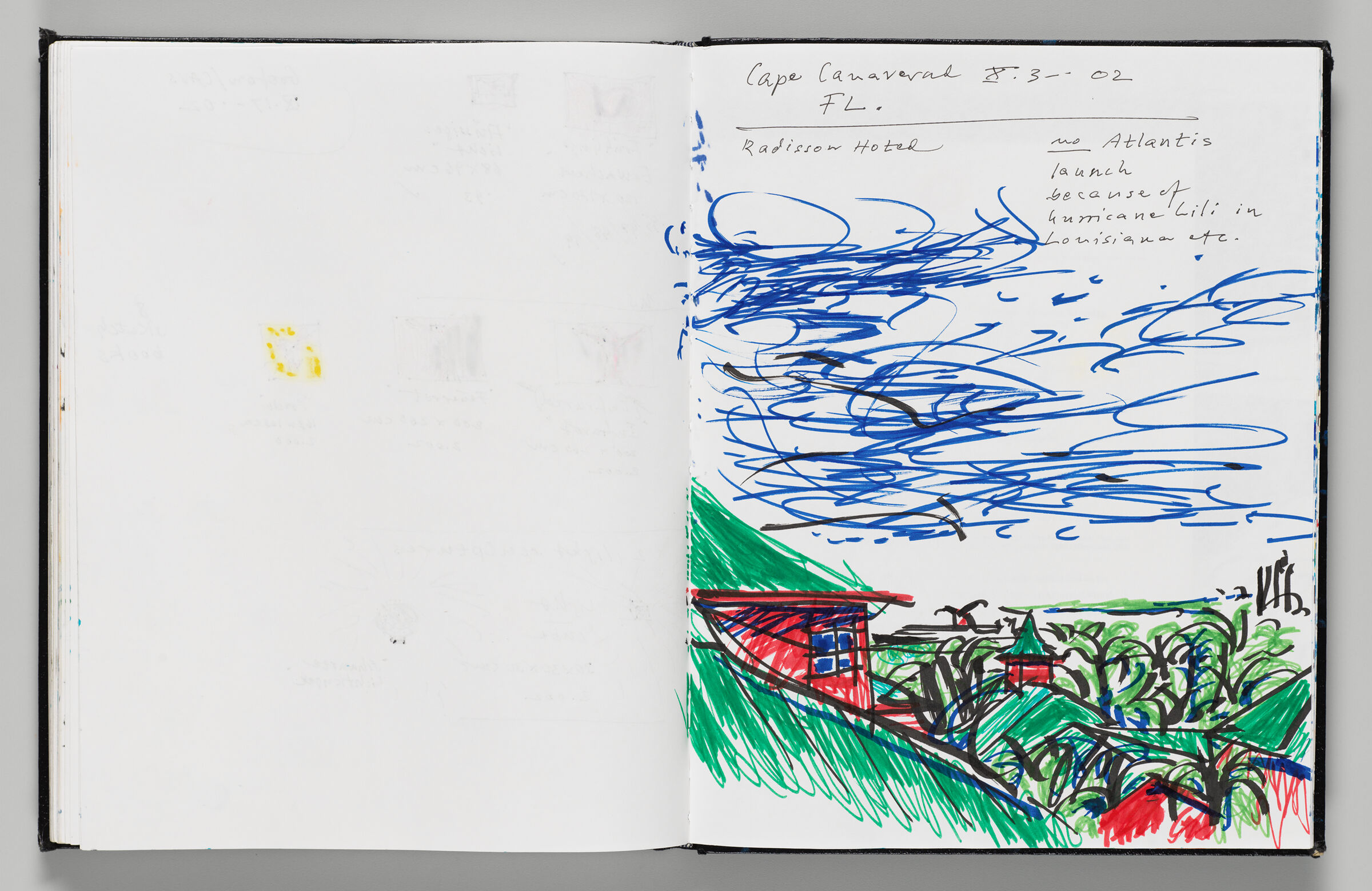 Untitled (Bleed-Through Of Previous Page, Left Page); Untitled (View Of Cape Canaveral, Fl, Right Page)