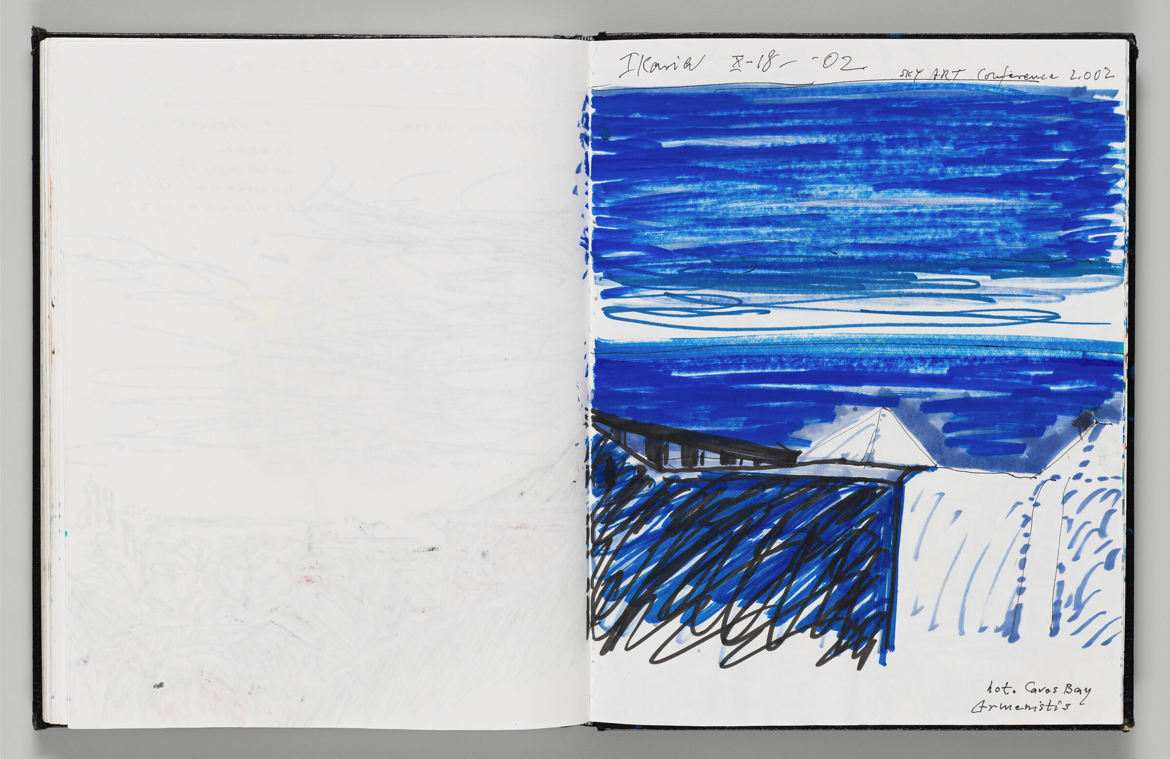 Untitled (Bleed-Through Of Previous Page, Left Page); Untitled (View Of Ikaria, Right Page)