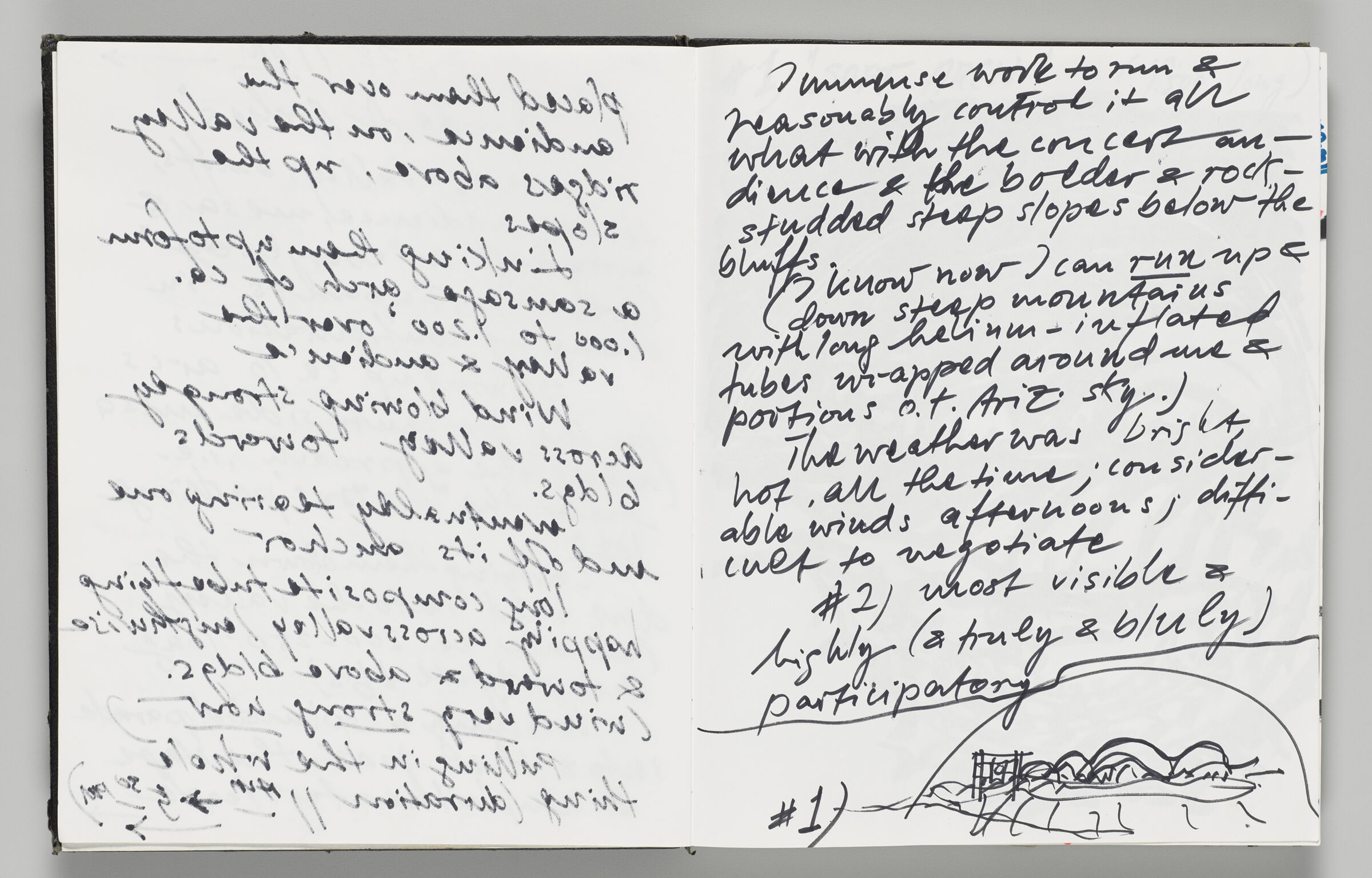 Untitled (Bleed-Through Of Previous Page, Left Page); Untitled (Notes With Illustration, Right Page)