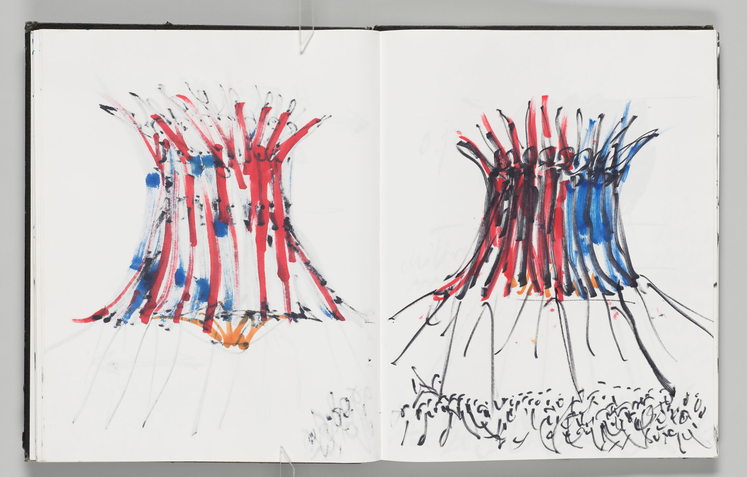 Untitled (Bleed-Through Of Previous Page, Left Page); Untitled (Inflatable In Sky With Crowd, Right Page)