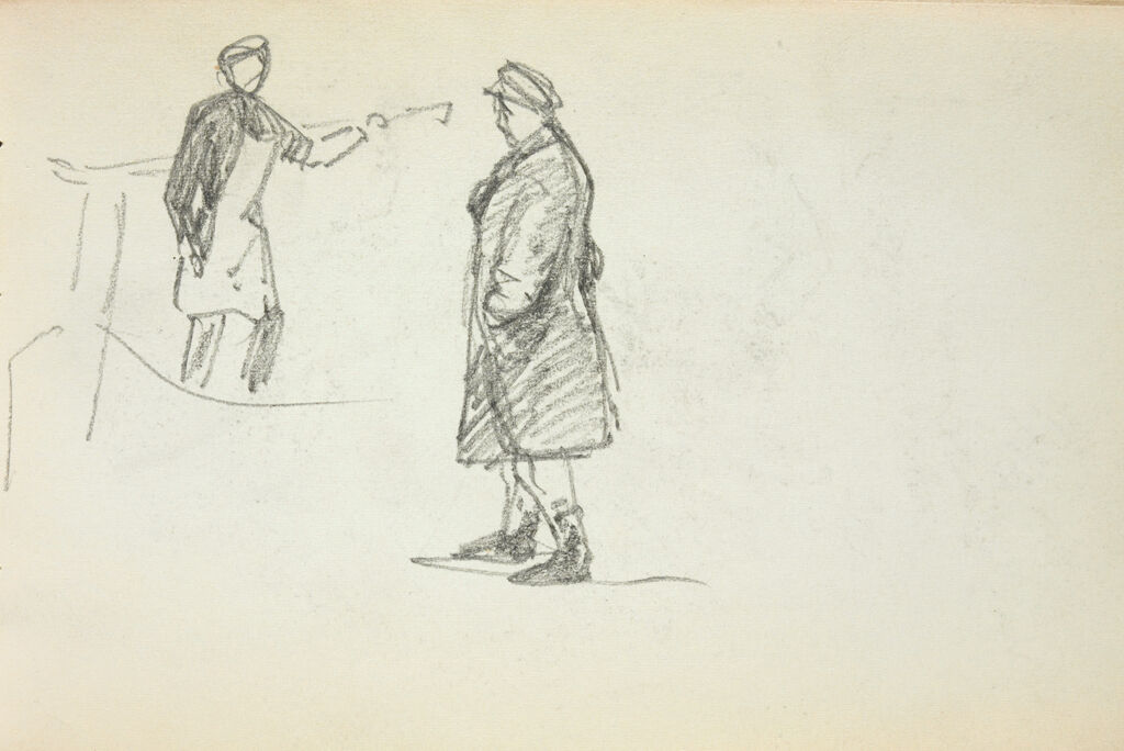 Blank Page; Verso: Study Of Two Figures