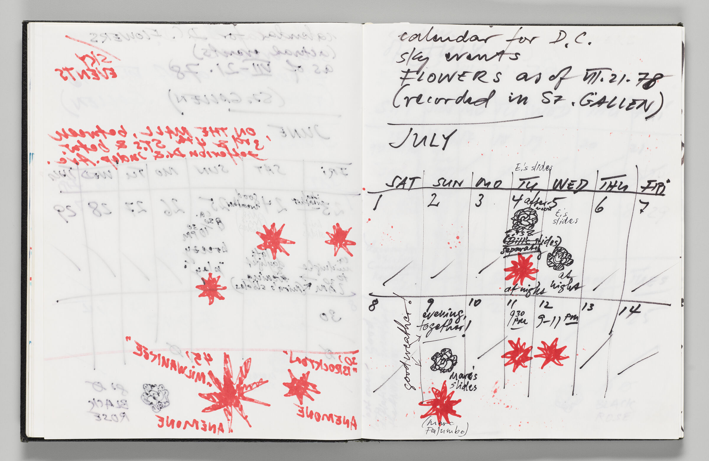 Untitled (Bleed-Through Of Previous Page, Color Transfer, And Adhesive Label, Left Page); Untitled (