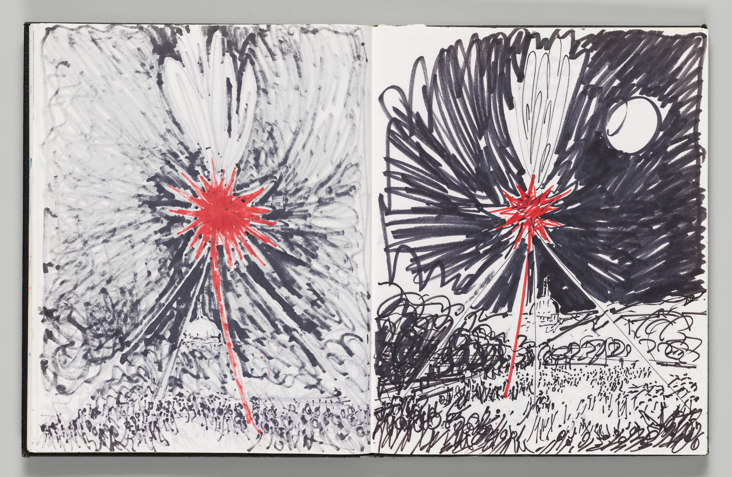 Untitled (Bleed-Through Of Previous Page With Color Transfer, Left Page); Untitled (
