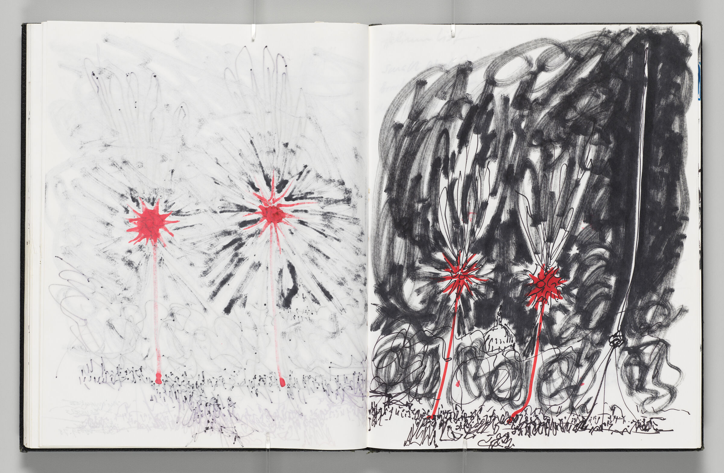 Untitled (Bleed-Through Of Previous Page, Left Page); Untitled (Inflatables Among Crowd, Right Page)