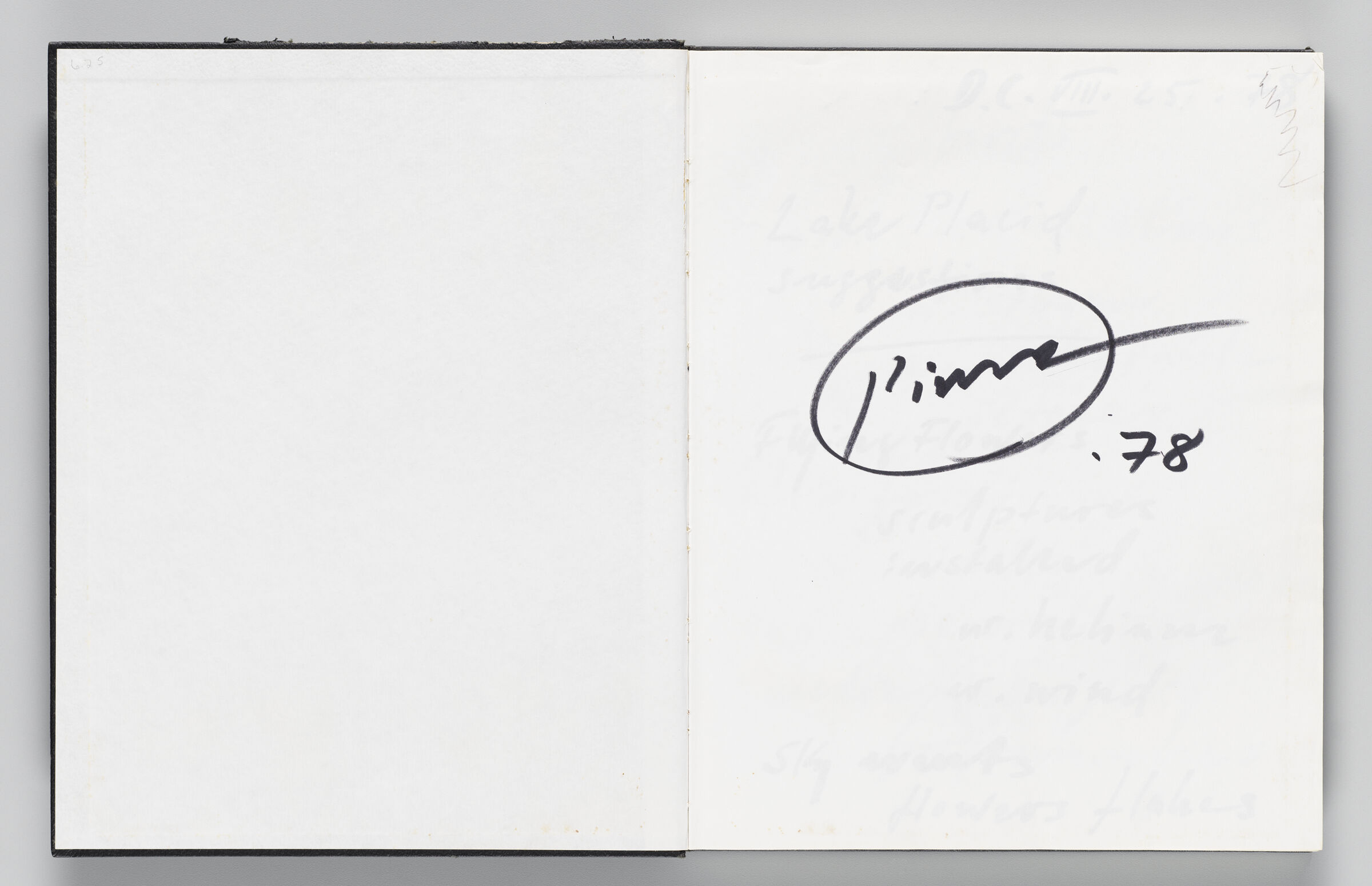 Untitled (Front Endpaper With Annotation, Left Page); Untitled (Signature, Right Page)