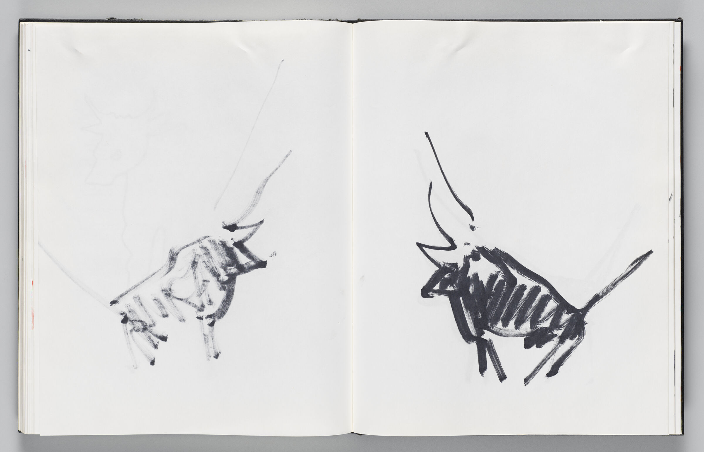 Untitled (Bleed-Through Of Previous Page, Left Page); Untitled (Minatour In Profile, Right Page)