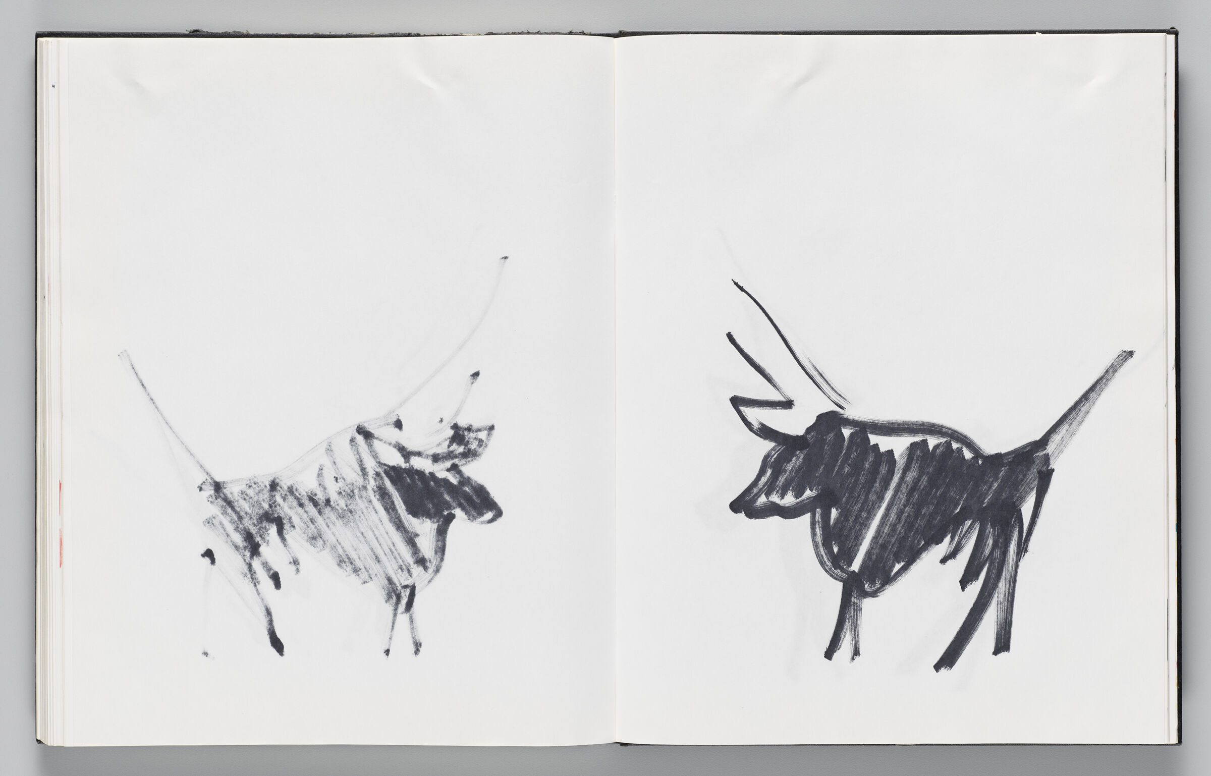 Untitled (Bleed-Through Of Previous Page, Left Page); Untitled (Minatour In Profile, Right Page)