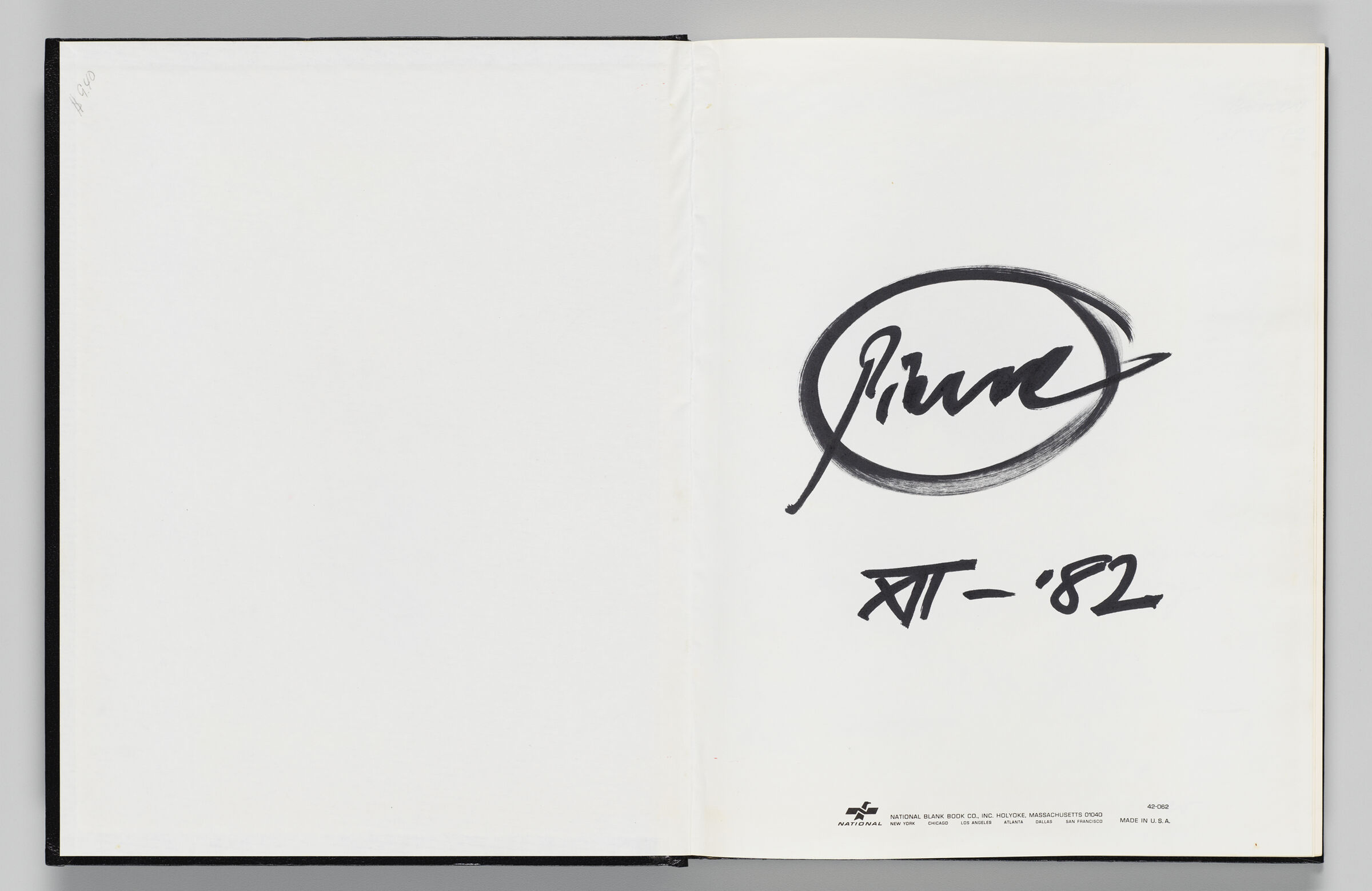 Untitled (Front Endpaper, Left Page); Untitled (Signature, Right Page)