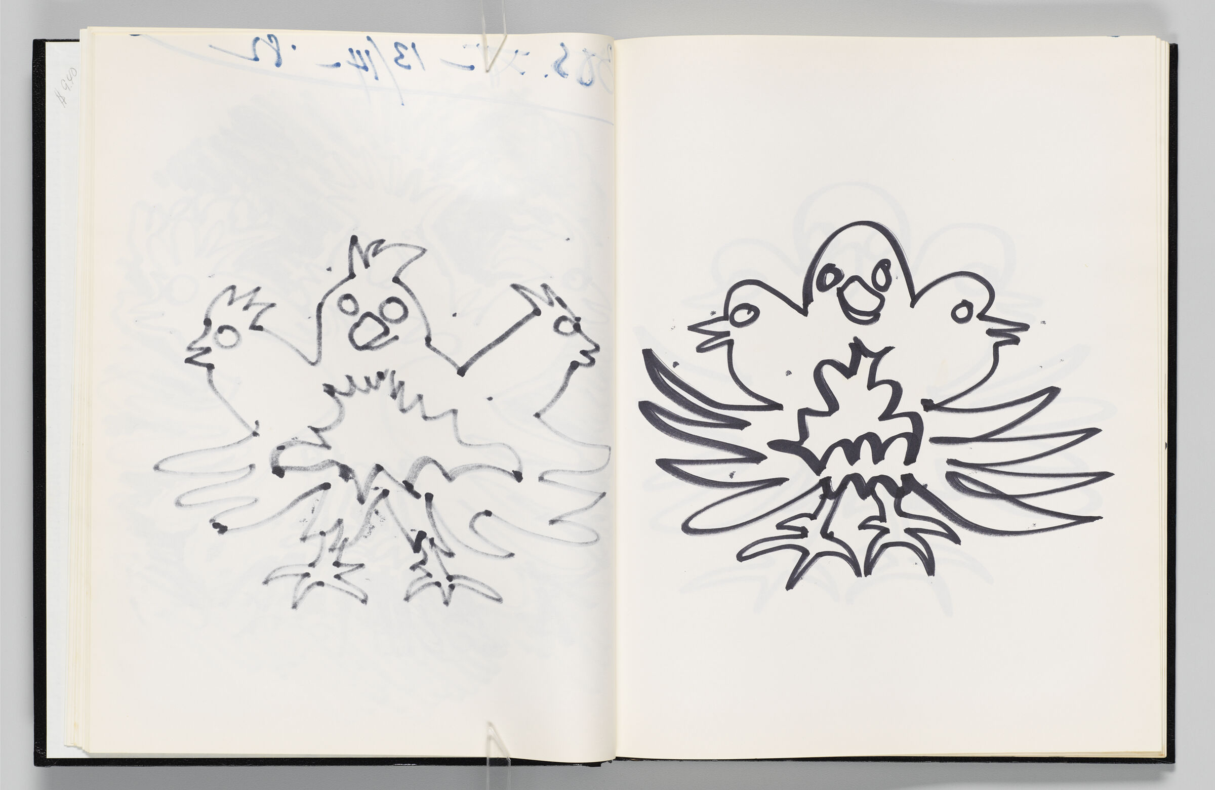 Untitled (Bleed-Through Of Previous Page, Left Page); Untitled (Birds, Right Page)