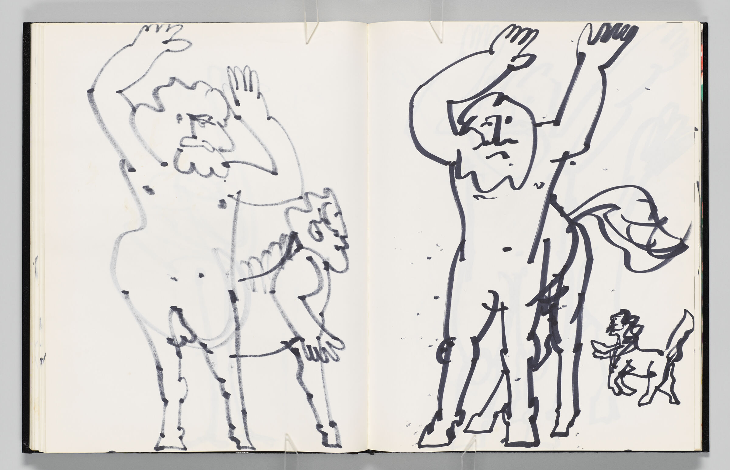 Untitled (Bleed-Through Of Previous Page, Left Page); Untitled (Centaurs, Right Page)