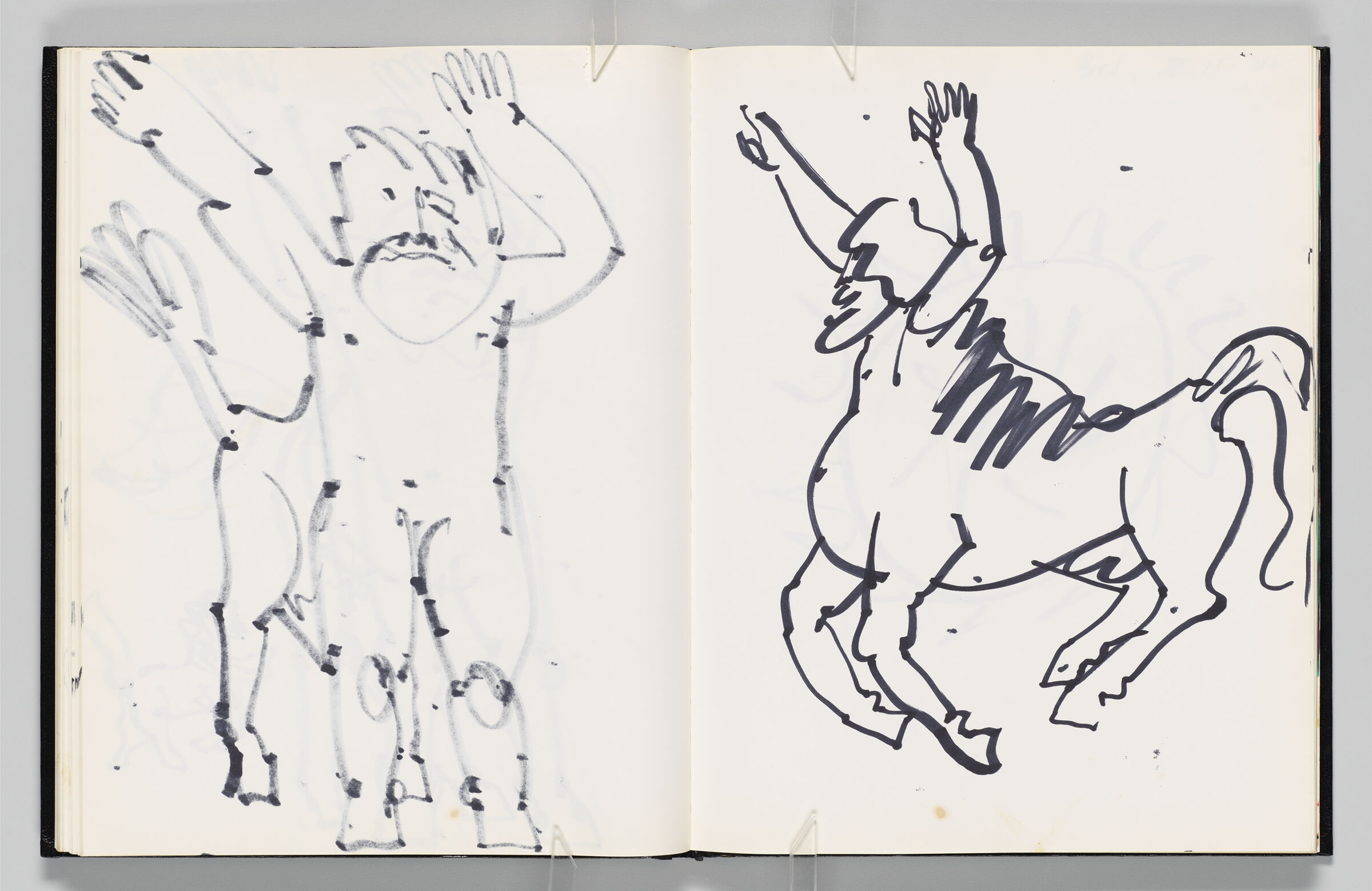 Untitled (Bleed-Through Of Previous Page, Left Page); Untitled (Centaur, Right Page)