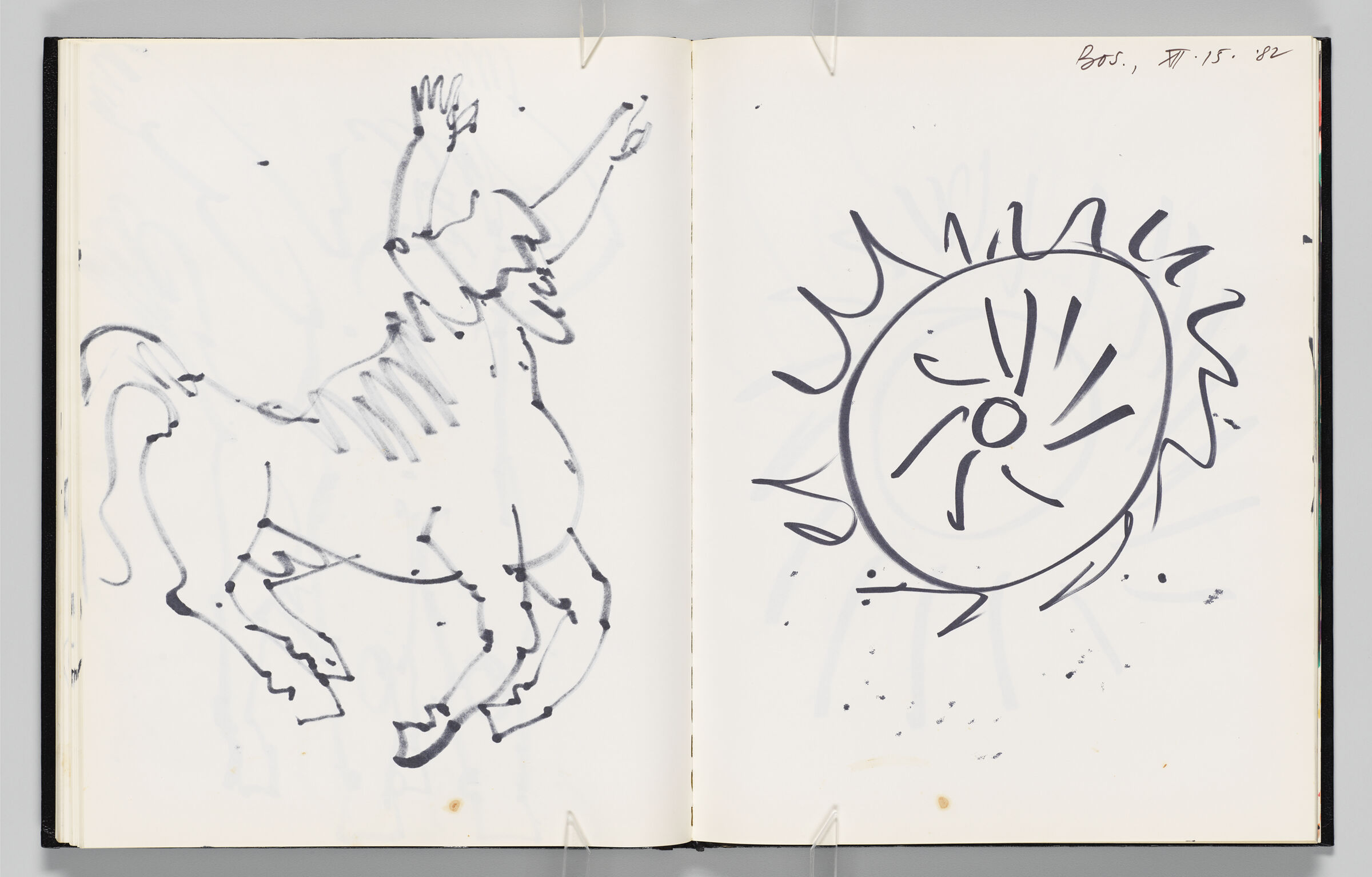 Untitled (Bleed-Through Of Previous Page, Left Page); Untitled (Sun, Right Page)