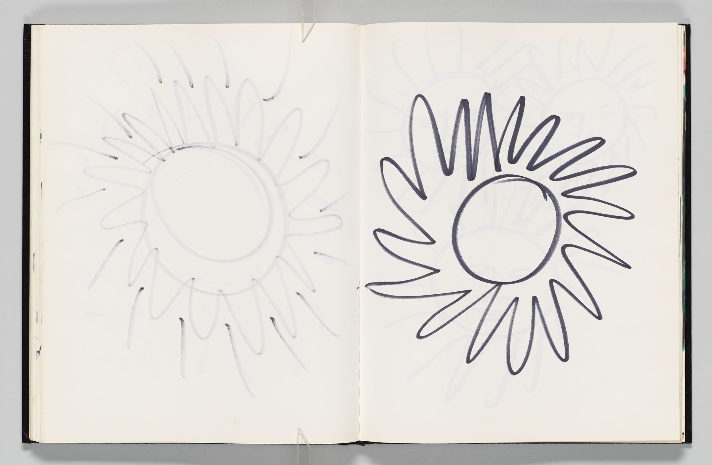 Untitled (Bleed-Through Of Previous Page, Left Page); Untitled (Sun, Right Page)
