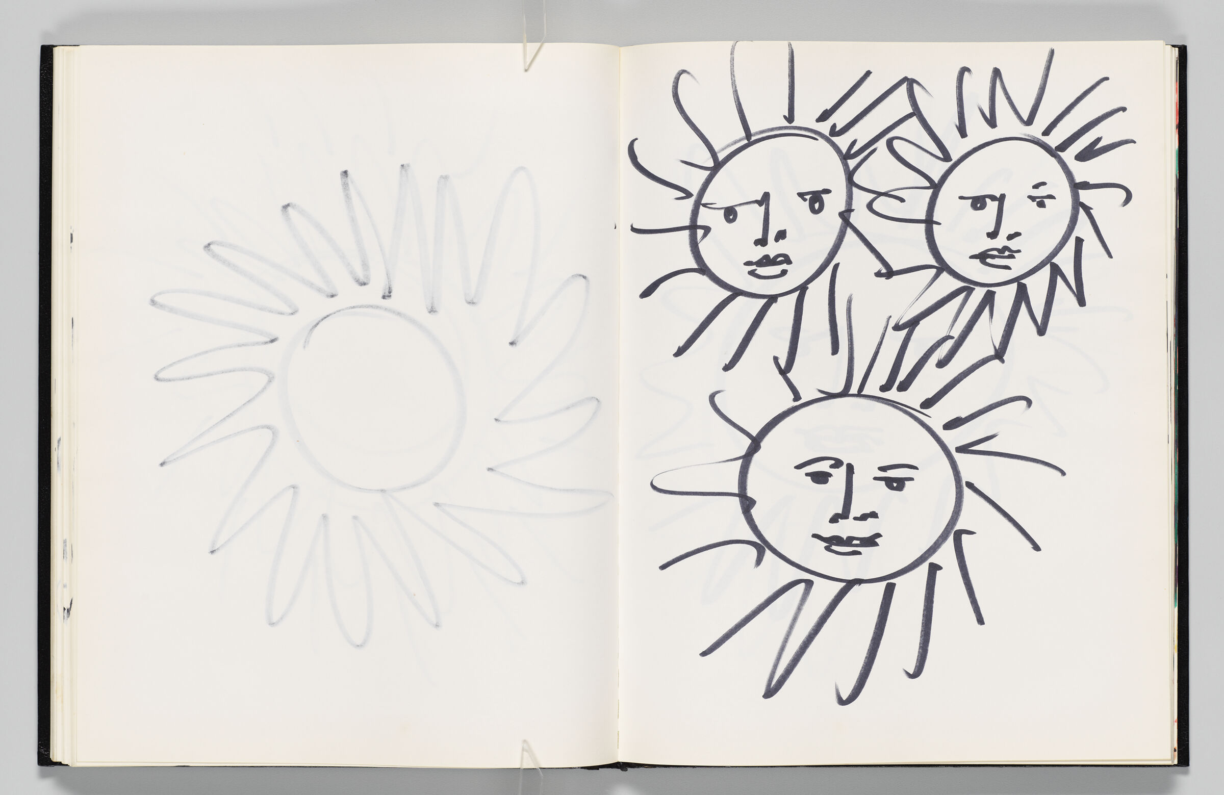 Untitled (Bleed-Through Of Previous Page, Left Page); Untitled (Suns/Phaetons, Right Page)