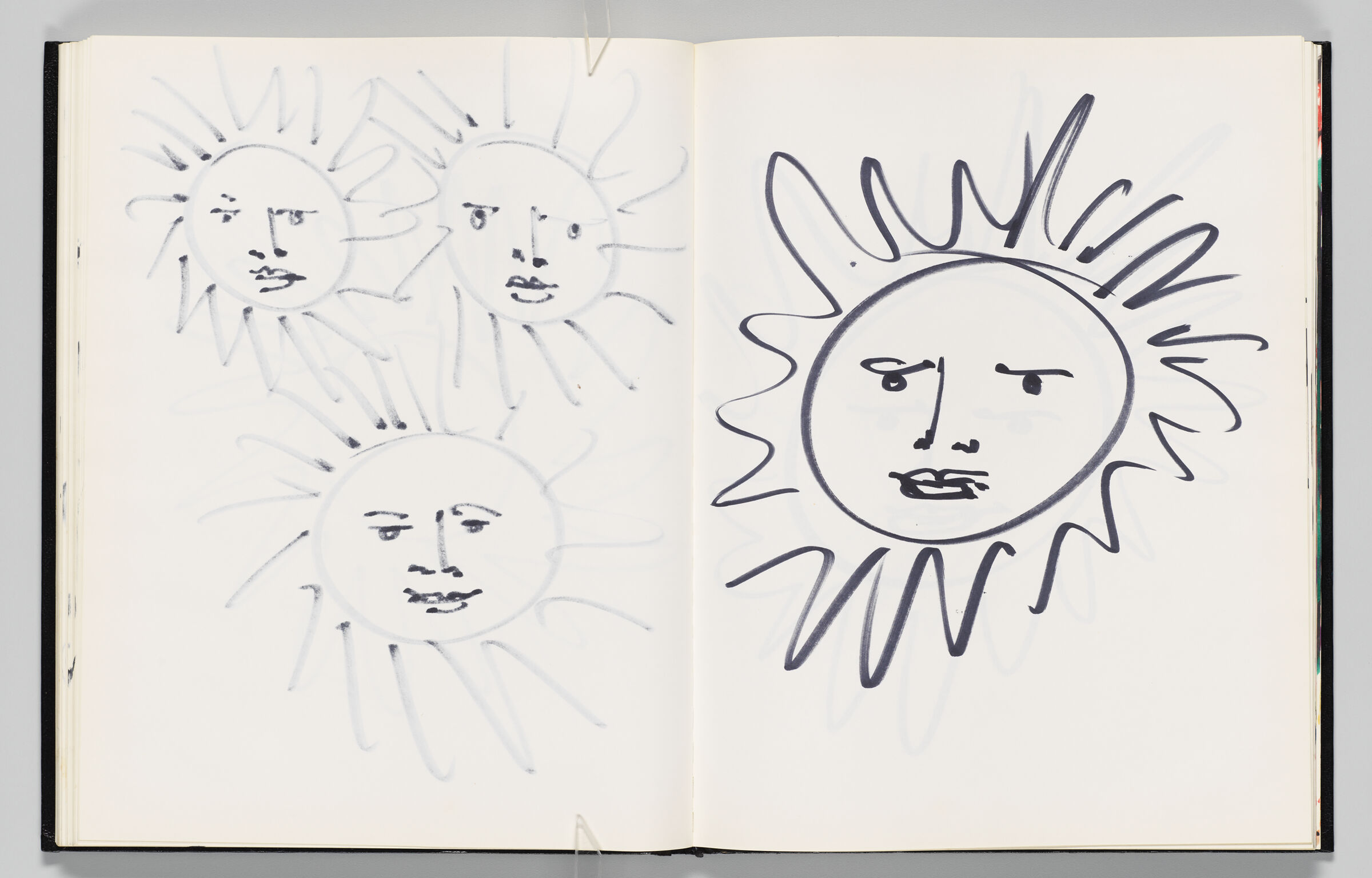 Untitled (Bleed-Through Of Previous Page, Left Page); Untitled (Suns/Phaeton, Right Page)