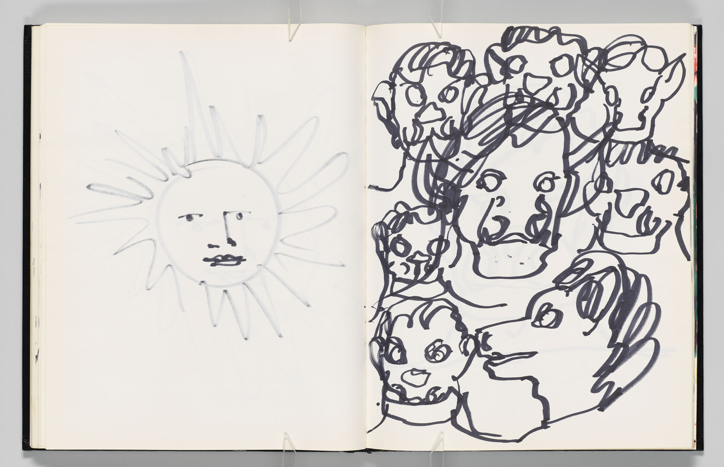 Untitled (Bleed-Through Of Previous Page, Left Page); Untitled (Dog-Faced Men, Right Page)