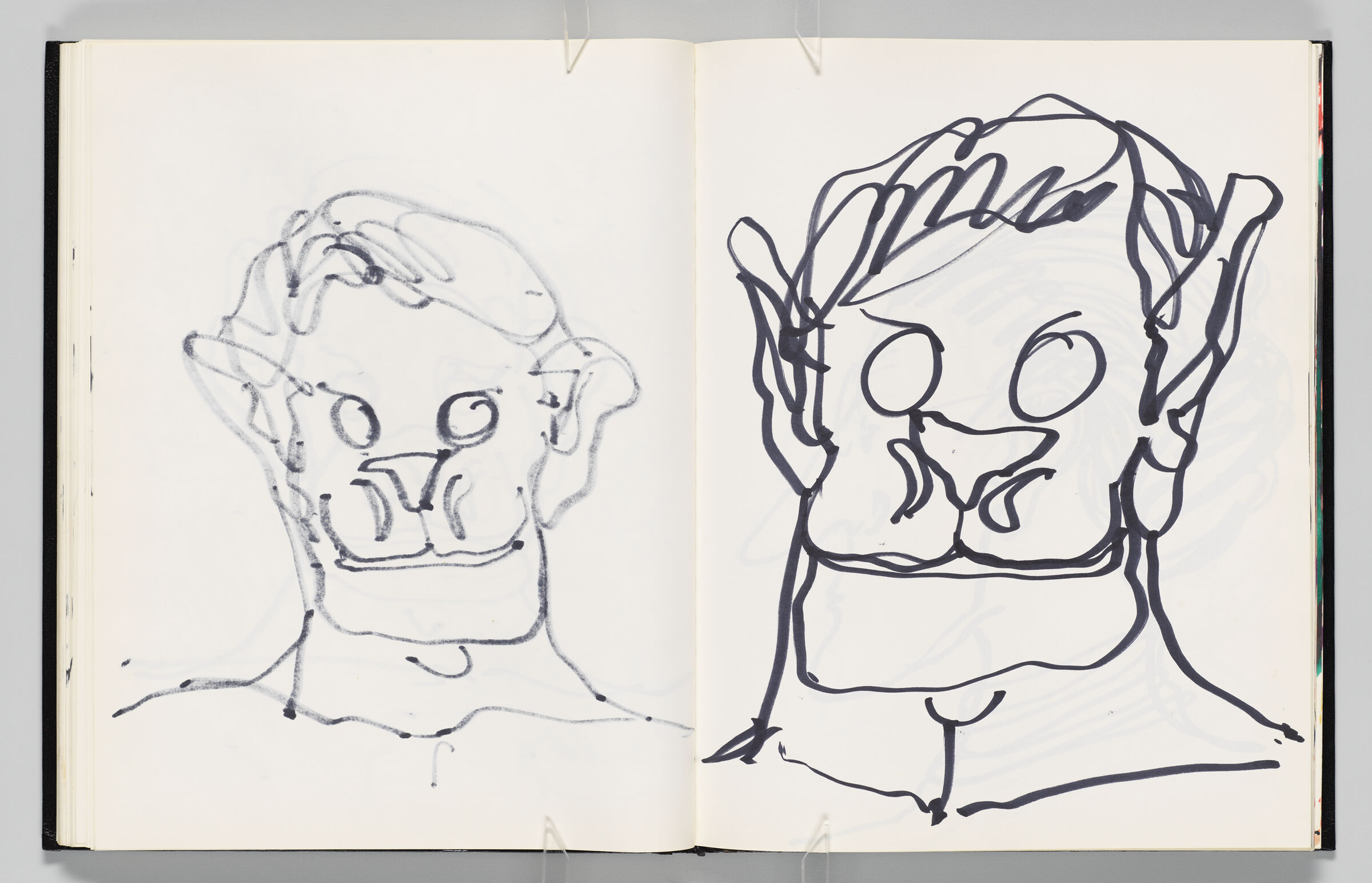 Untitled (Bleed-Through Of Previous Page, Left Page); Untitled (Dog-Faced Man, Right Page)
