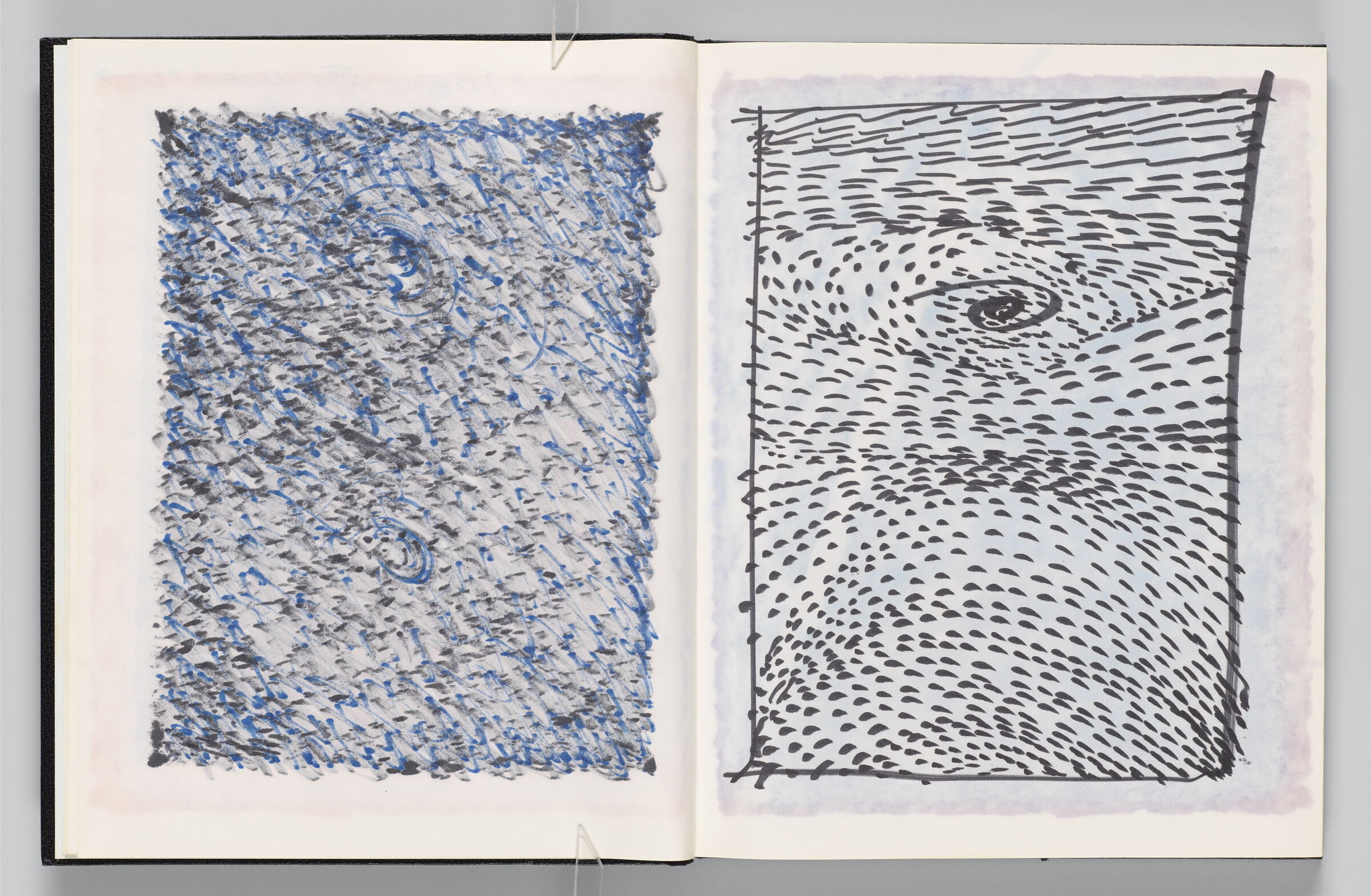 Untitled (Bleed-Through Of Previous Page, Left Page); Untitled (Sketch Of Painting With Color Transfer, Right Page)