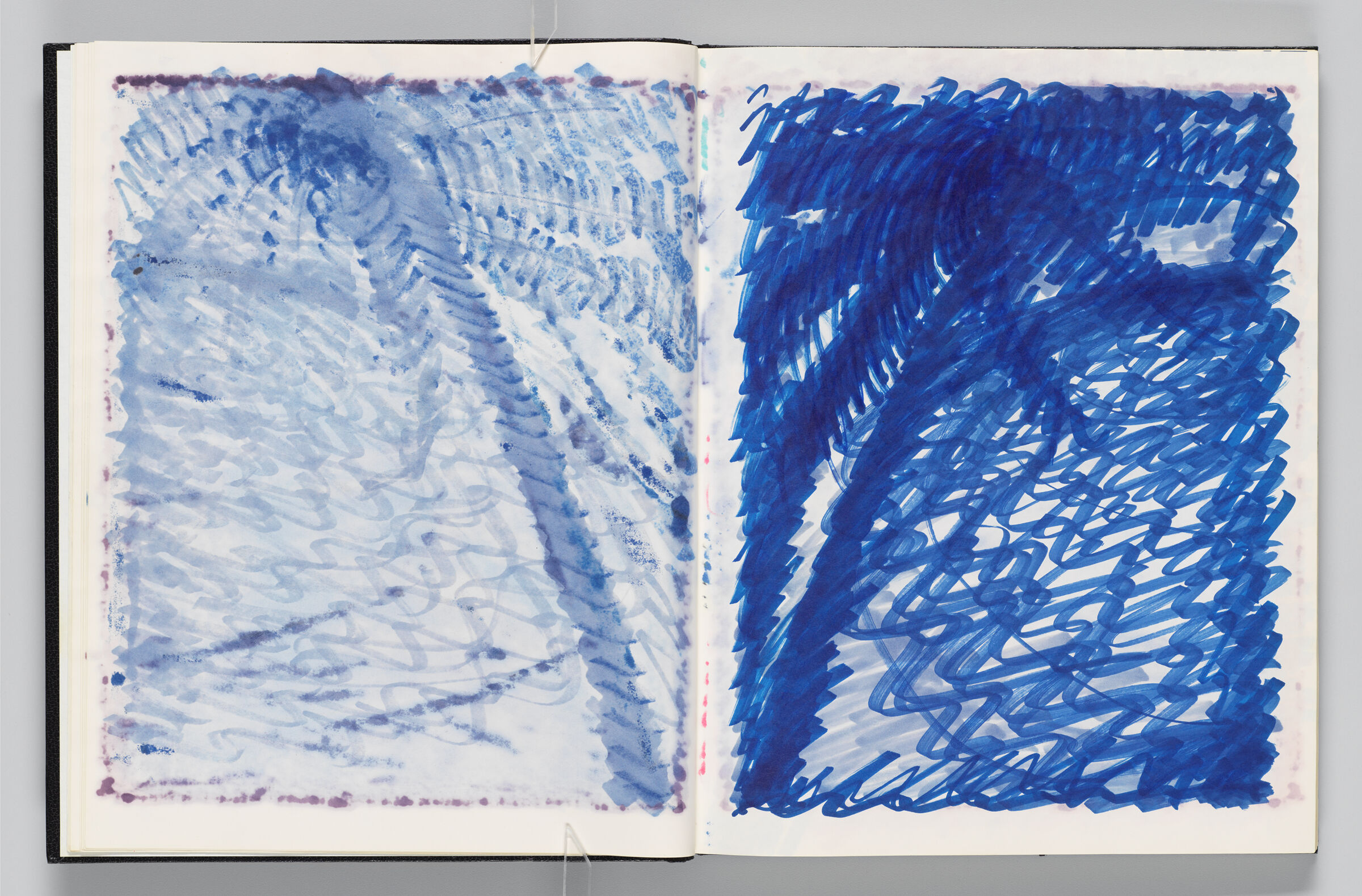 Untitled (Bleed-Through Of Previous Page, Left Page); Untitled (Palm Tree Sketch, Right Page)