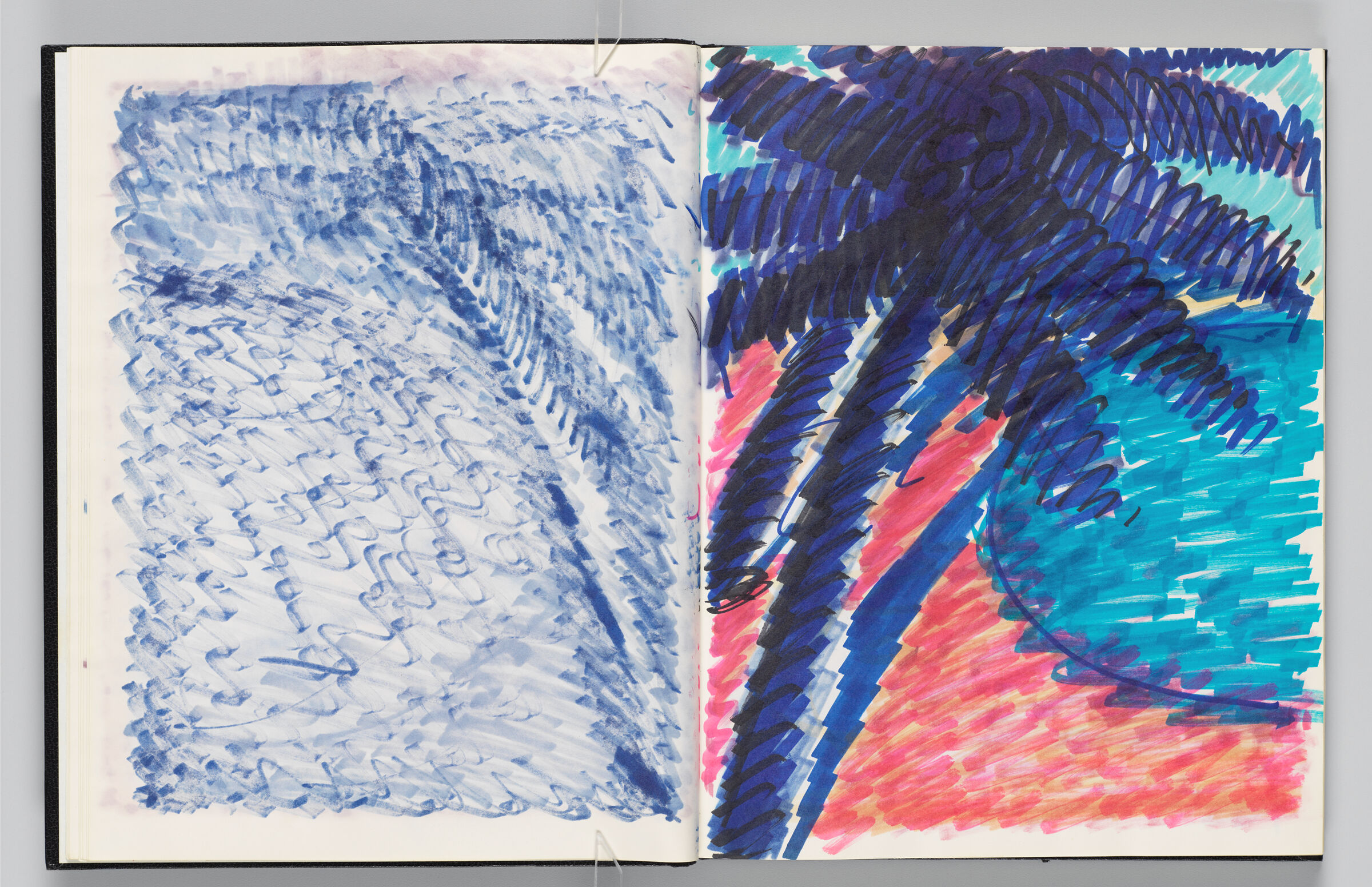 Untitled (Bleed-Through Of Previous Page, Left Page); Untitled (Palm Tree Sketch, Right Page)