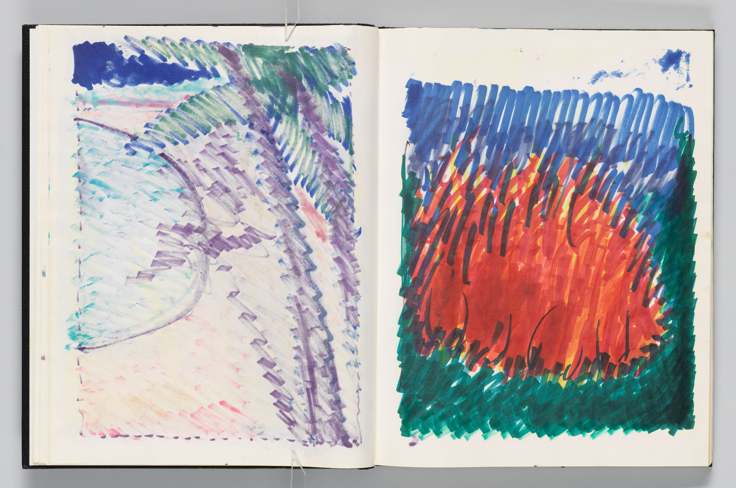 Untitled (Bleed-Through Of Previous Page, Left Page); Untitled (Abstract Landscape, Right Page)