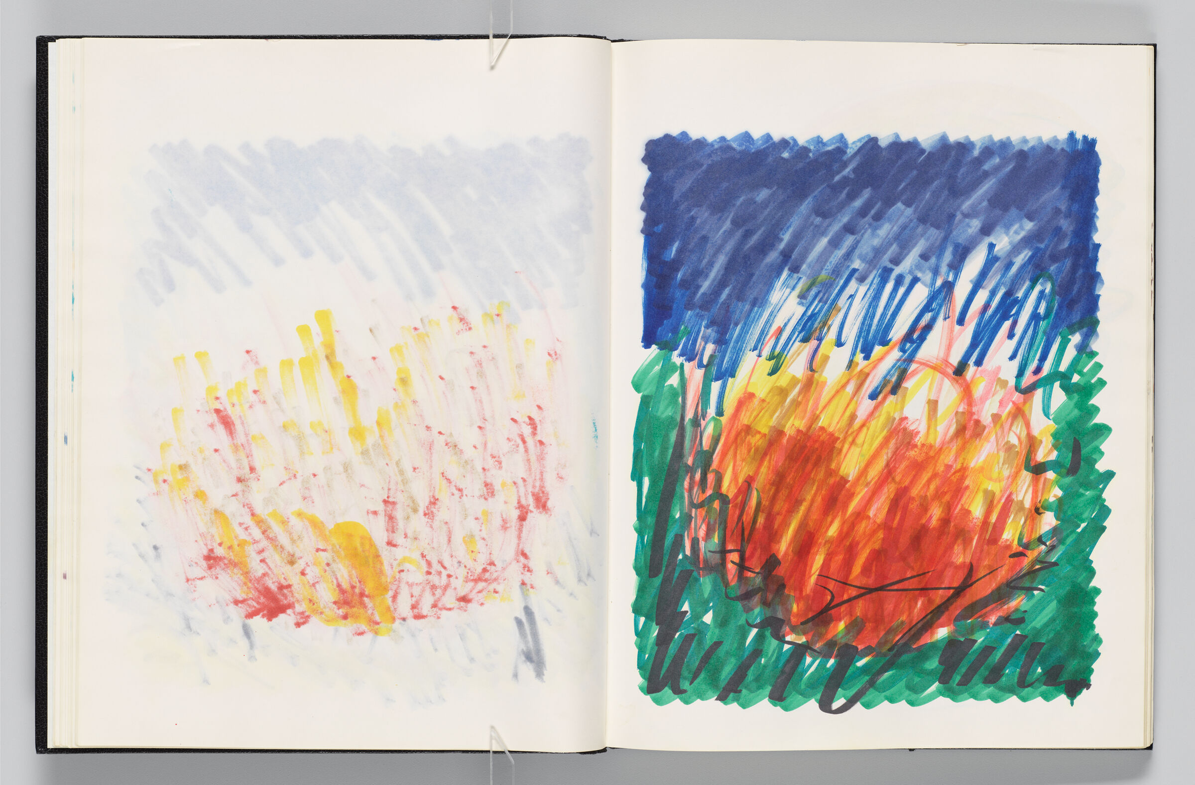 Untitled (Bleed-Through Of Previous Page, Left Page); Untitled (Abstract Landscape, Right Page)
