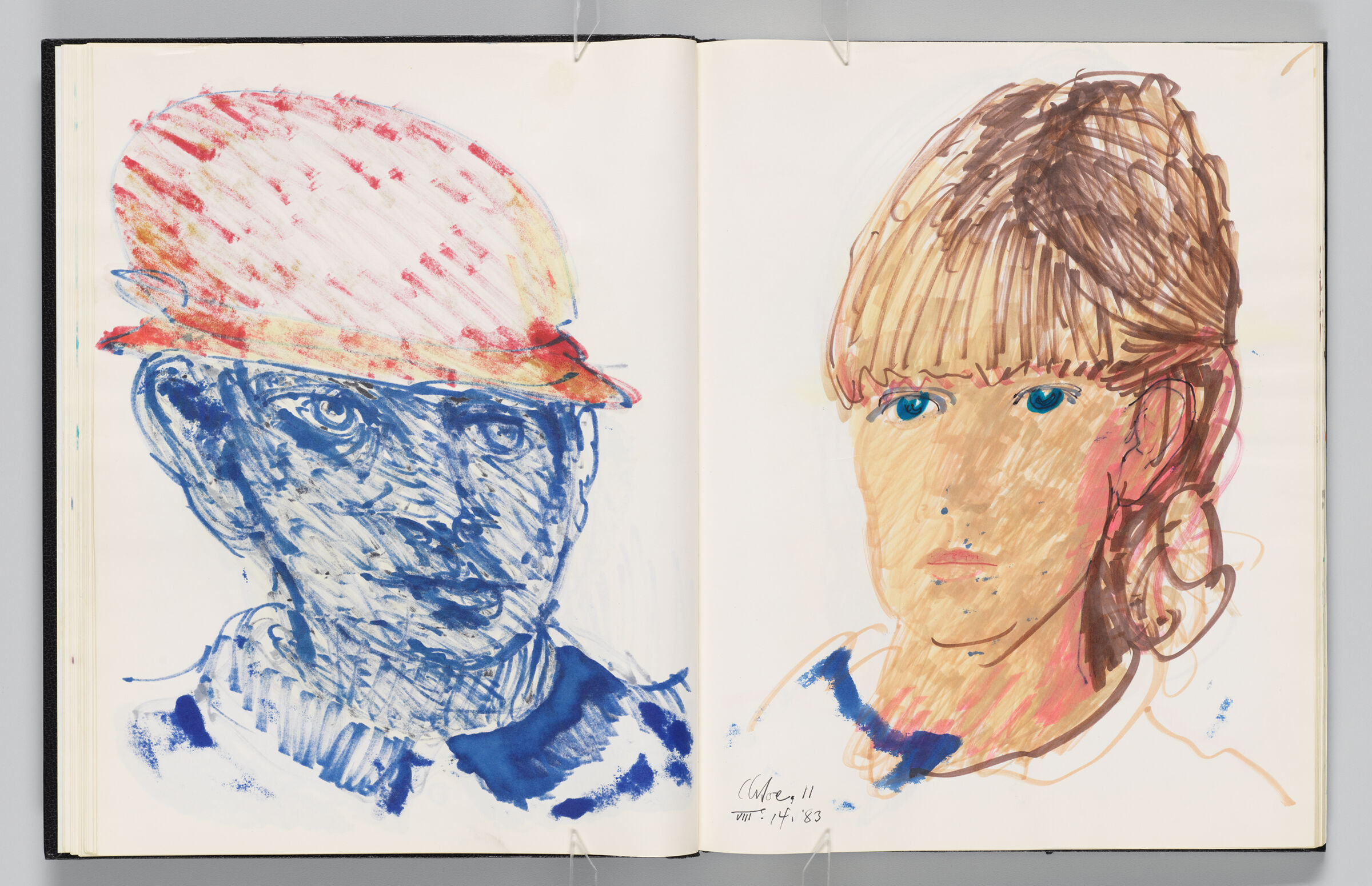 Untitled (Bleed-Through Of Previous Page, Left Page); Untitled (Portrait Of Female Figure (Chloe), Right Page)
