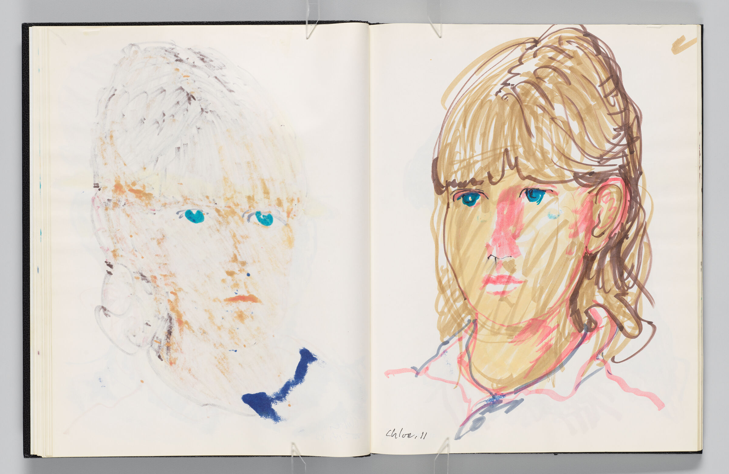 Untitled (Bleed-Through Of Previous Page, Left Page); Untitled (Portrait Of Female Figure (Chloe), Right Page)