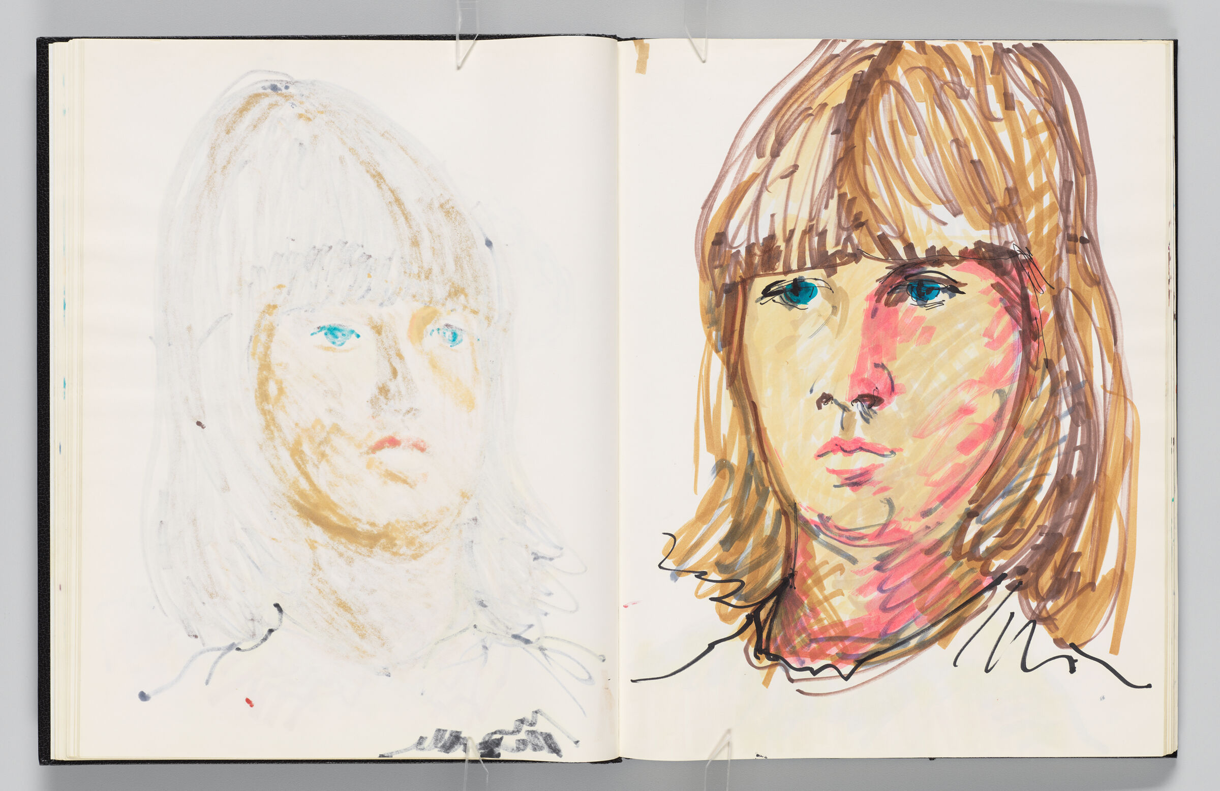 Untitled (Bleed-Through Of Previous Page, Left Page); Untitled (Portrait Of Female Figure (Jessica), Right Page)