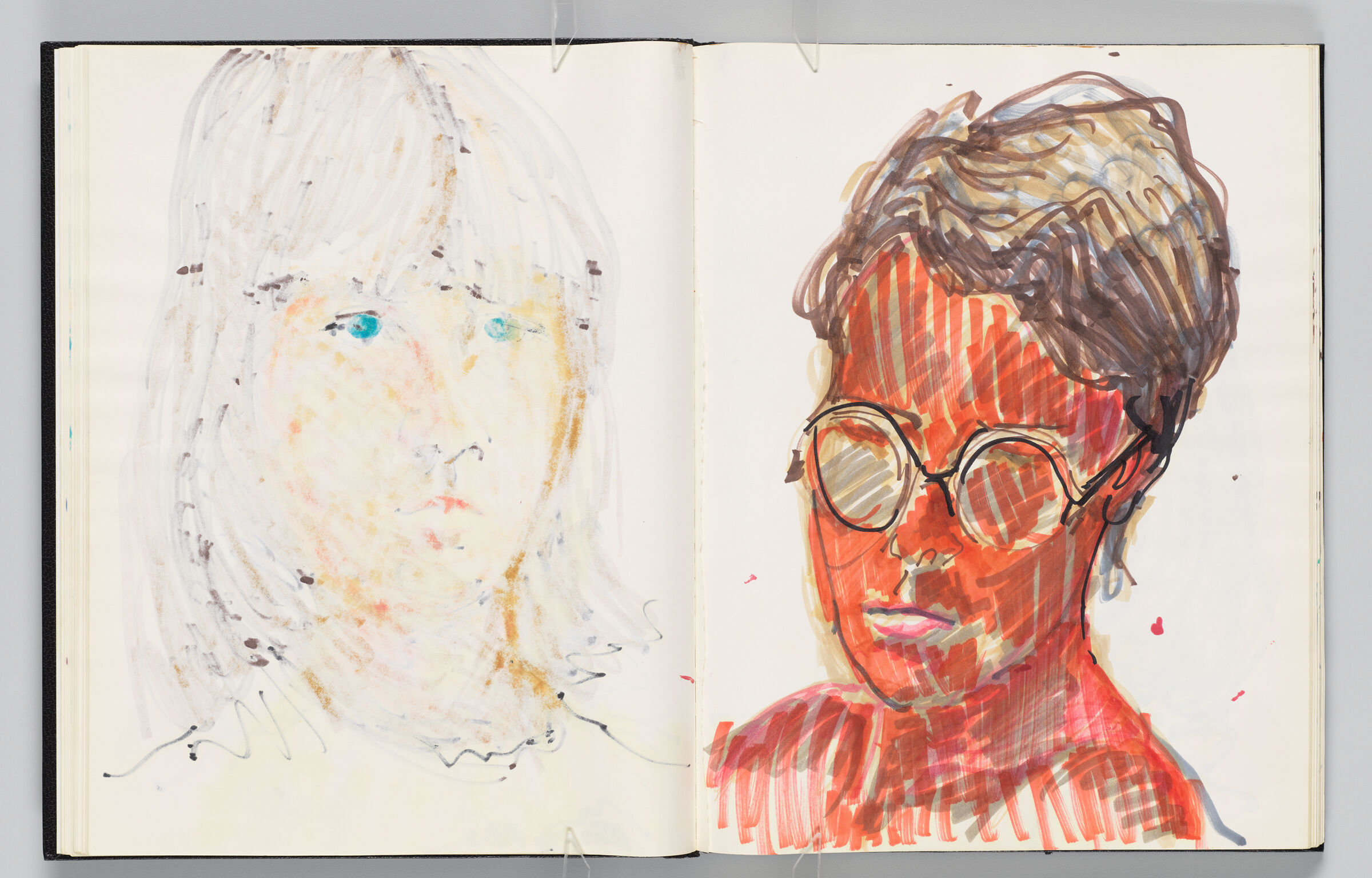 Untitled (Bleed-Through Of Previous Page, Left Page); Untitled (Portrait Of Female Figure (Elizabeth), Right Page)