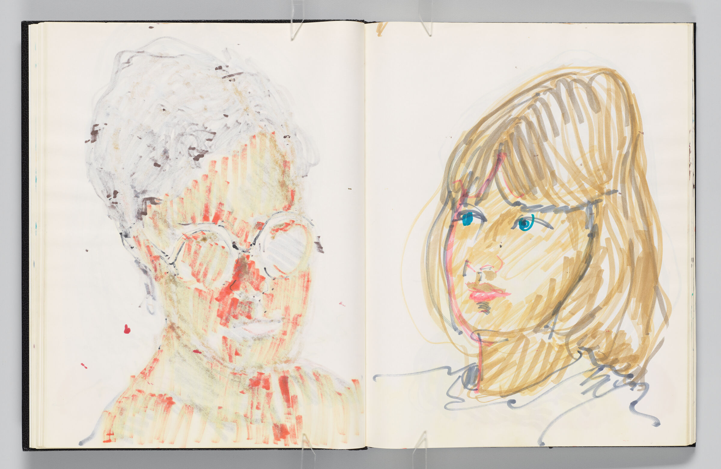 Untitled (Bleed-Through Of Previous Page, Left Page); Untitled (Portrait Of Female Figure (Jessica), Right Page)