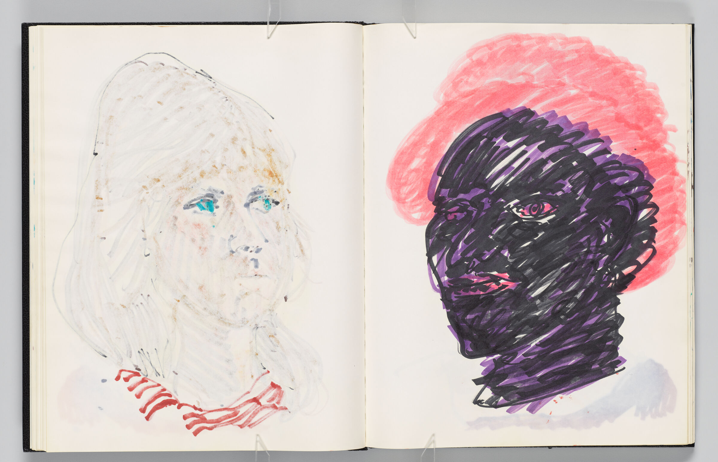 Untitled (Bleed-Through Of Previous Page, Left Page); Untitled (Portrait Of Male Figure, Right Page)