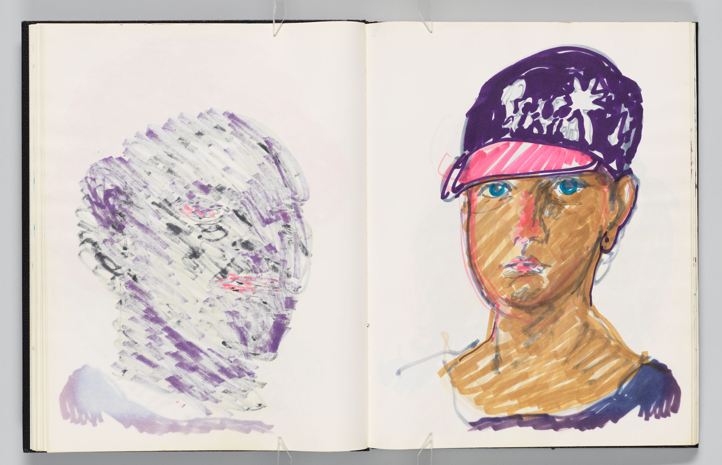 Untitled (Bleed-Through Of Previous Page, Left Page); Untitled (Portrait Of Male Figure, Right Page)