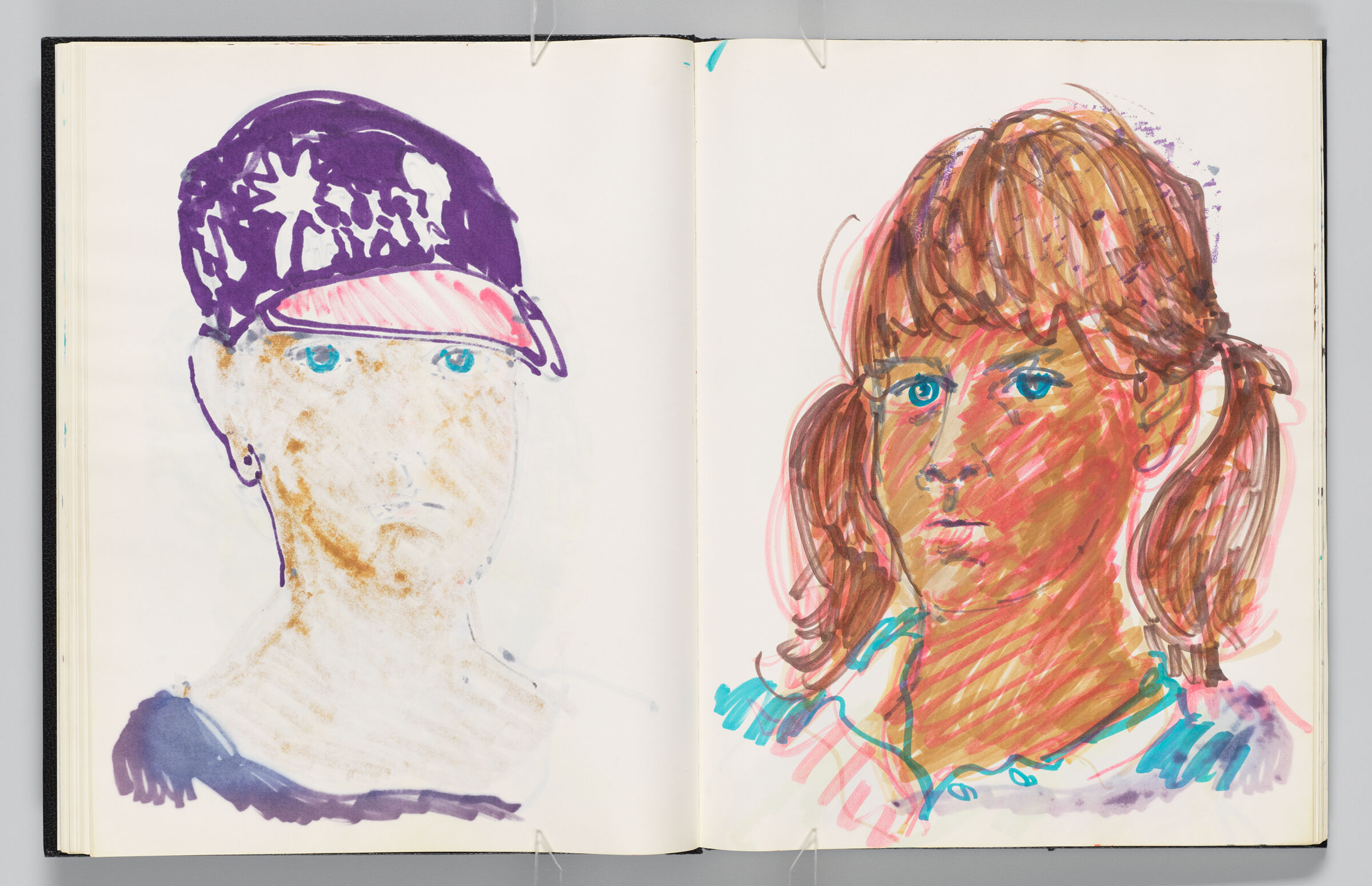 Untitled (Bleed-Through Of Previous Page, Left Page); Untitled (Portrait Of Female Figure (Jessica?), Right Page)