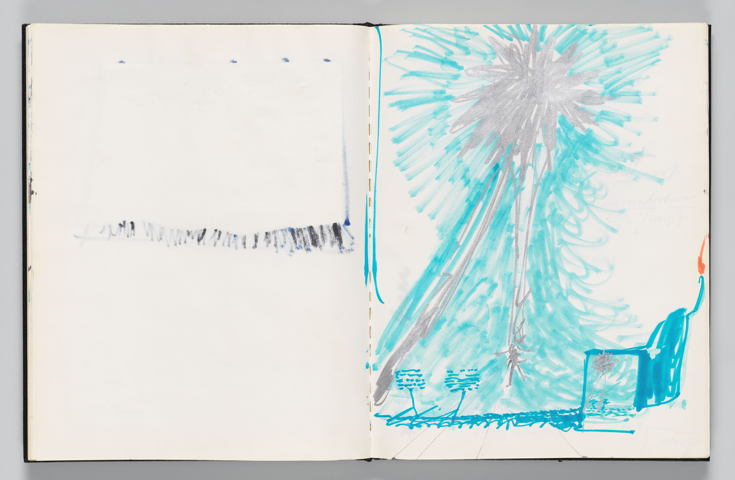 Untitled (Bleed-Through Of Previous Page, Left Page); Untitled (Inflatables Attached To Figures, Right Page)