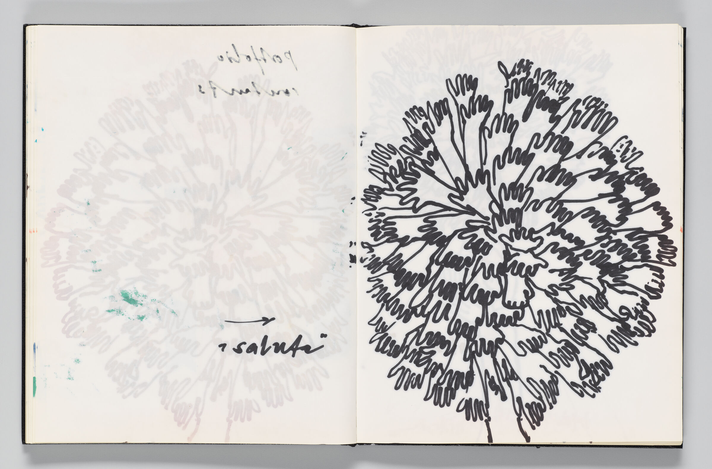 Untitled (Note And Bleed-Through Of Previous Page, Left Page); Untitled (
