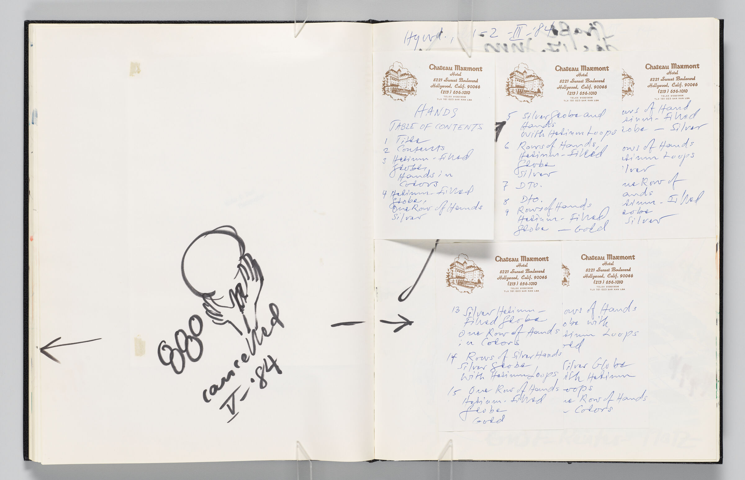 Untitled (Note, Left Page); Untitled (Notes, Right Page)