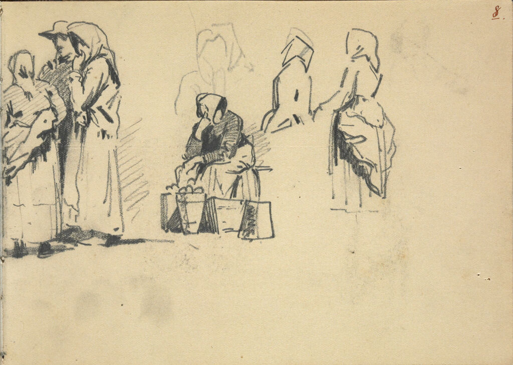 Figures At The Market (Recto And Verso)