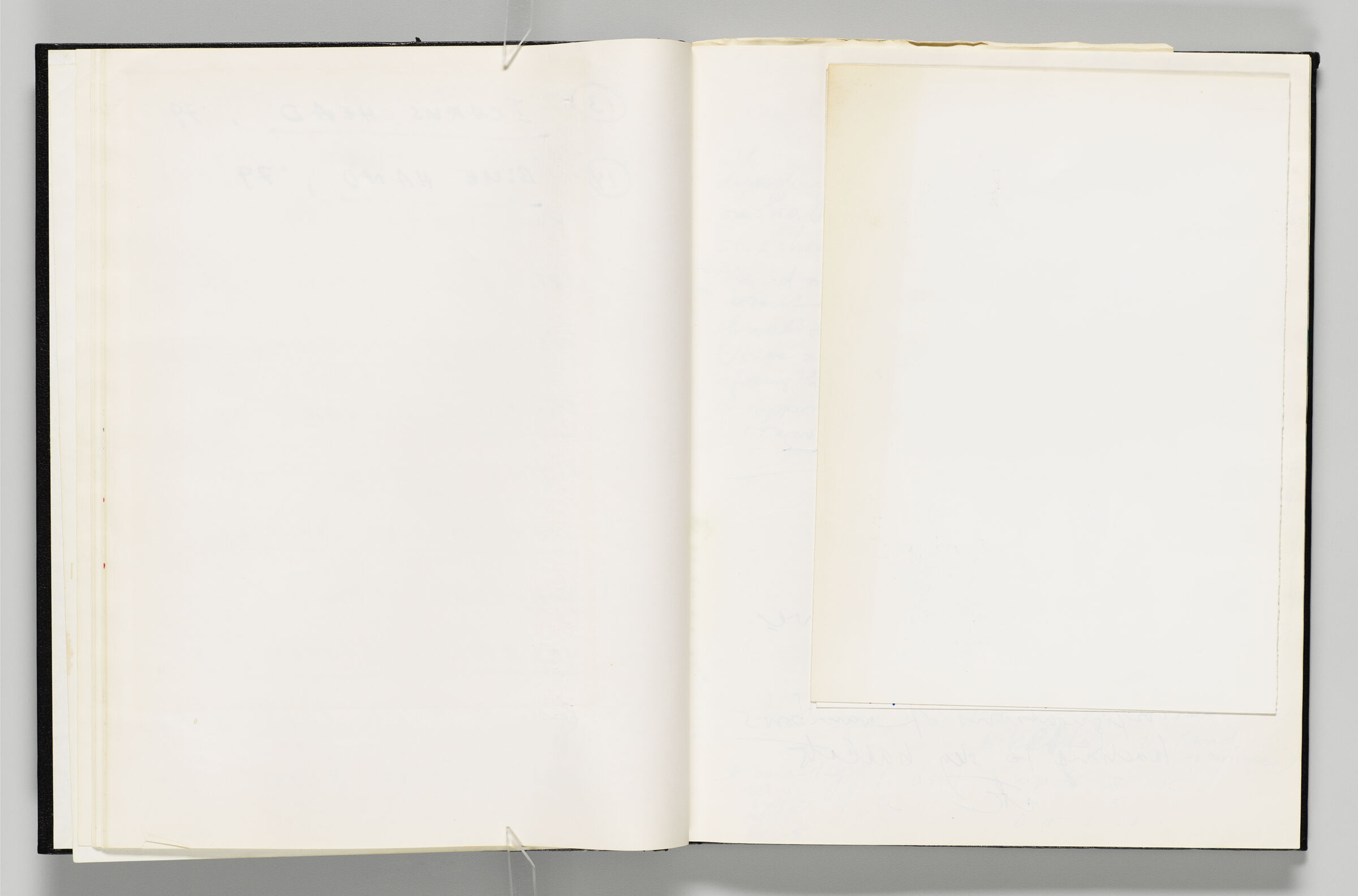 Untitled (Blank, Left Page); Untitled (Pasted-In Notes, Right Page)