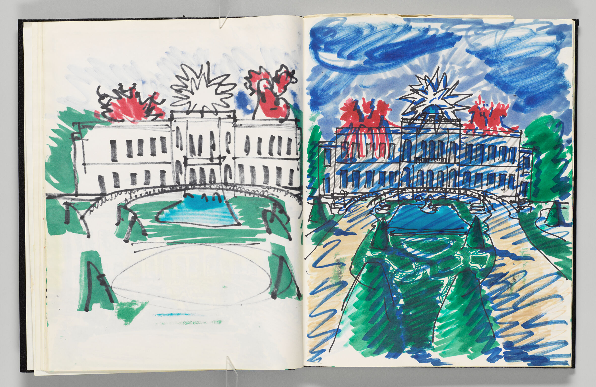 Untitled (Bleed-Through Of Previous Page, Left Page); Untitled (Schloss Klessheim, Right Page)