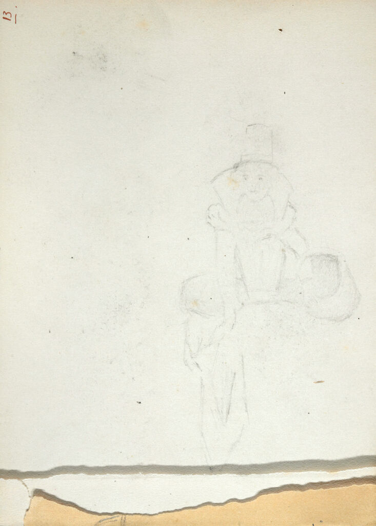 Erased Sketch Of Woman In Costume