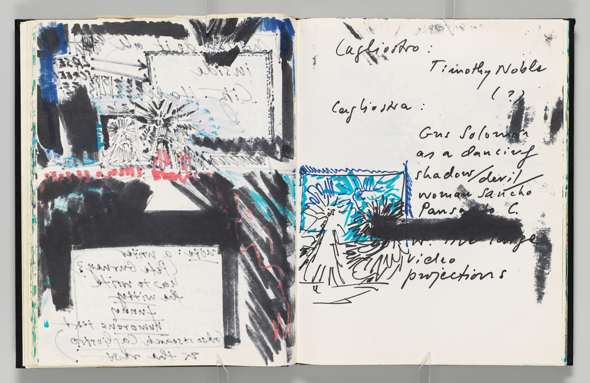 Untitled (Bleed-Through Of Previous Page, Left Page); Untitled (Notes And Projection Design, Right Page)