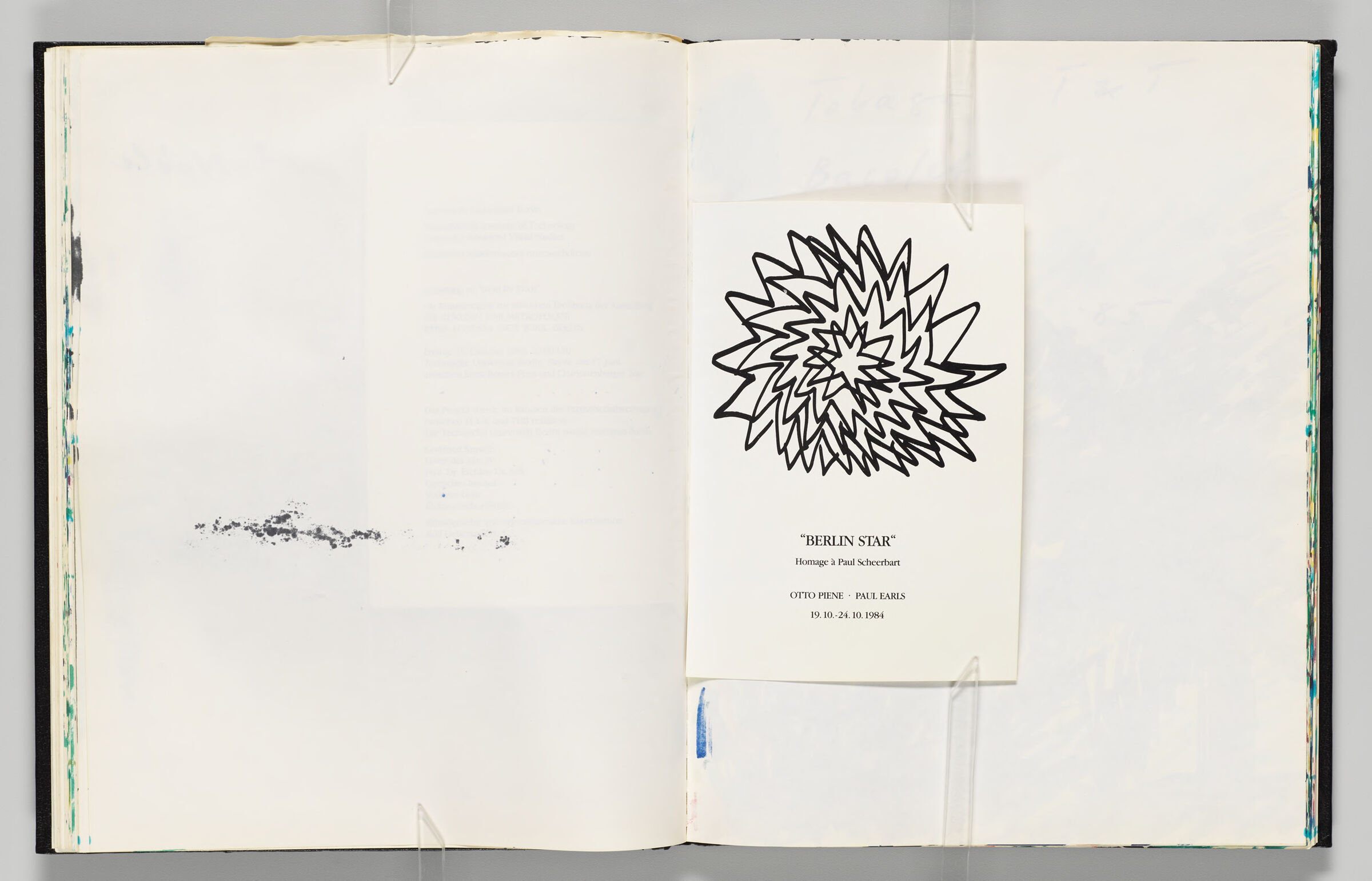 Untitled (Color Transfer, Left Page); Untitled (Blank With Pasted-In Invitation, Right Page)