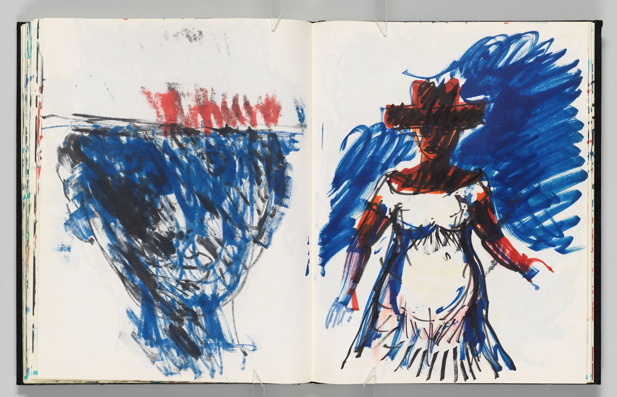 Untitled (Bleed-Through Of Previous Page, Left Page); Untitled (Three-Quarter Length Sketch Of Woman In Tobago, Right Page)